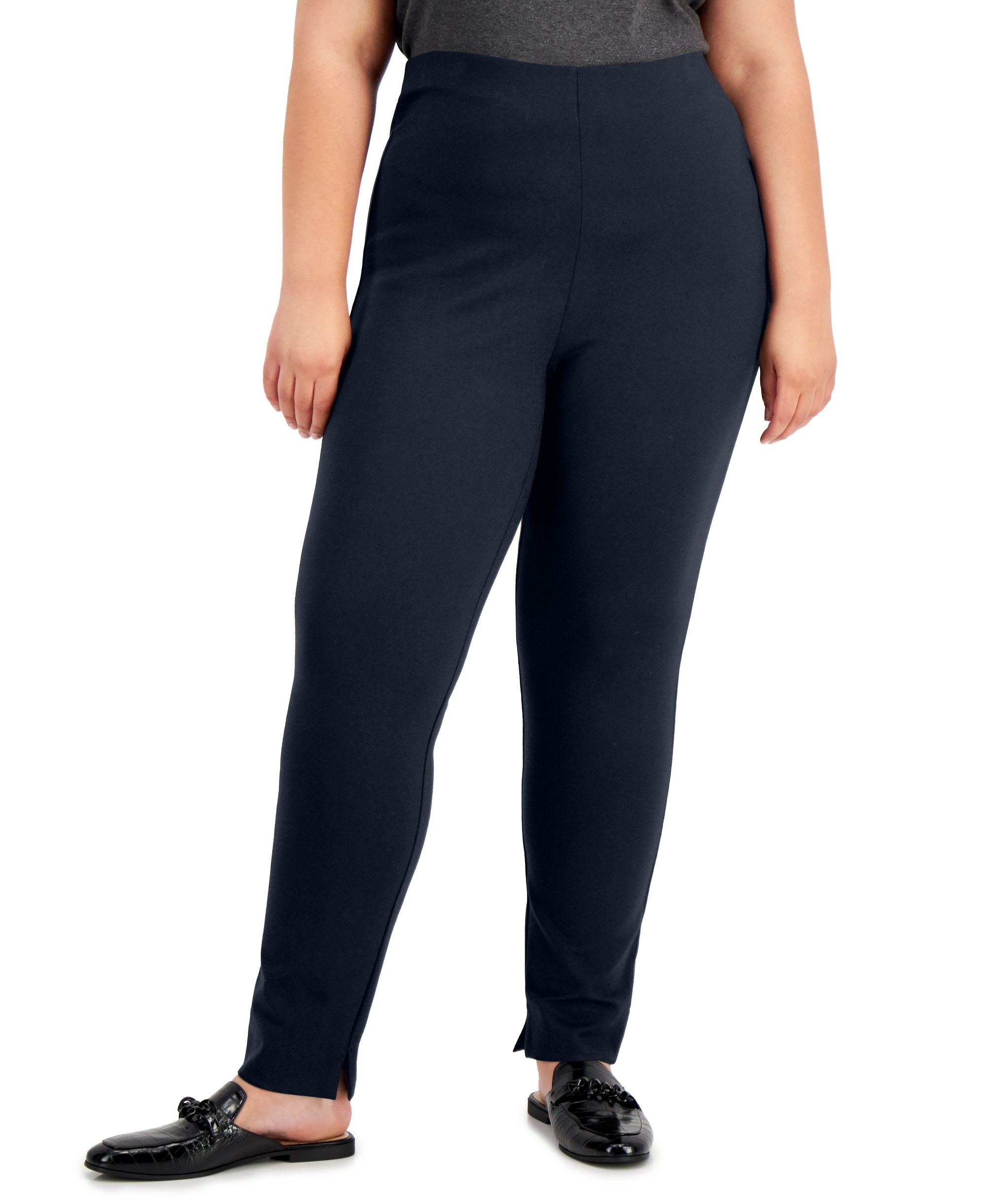 Alfani Plus Size Split Hem Pull On Pants