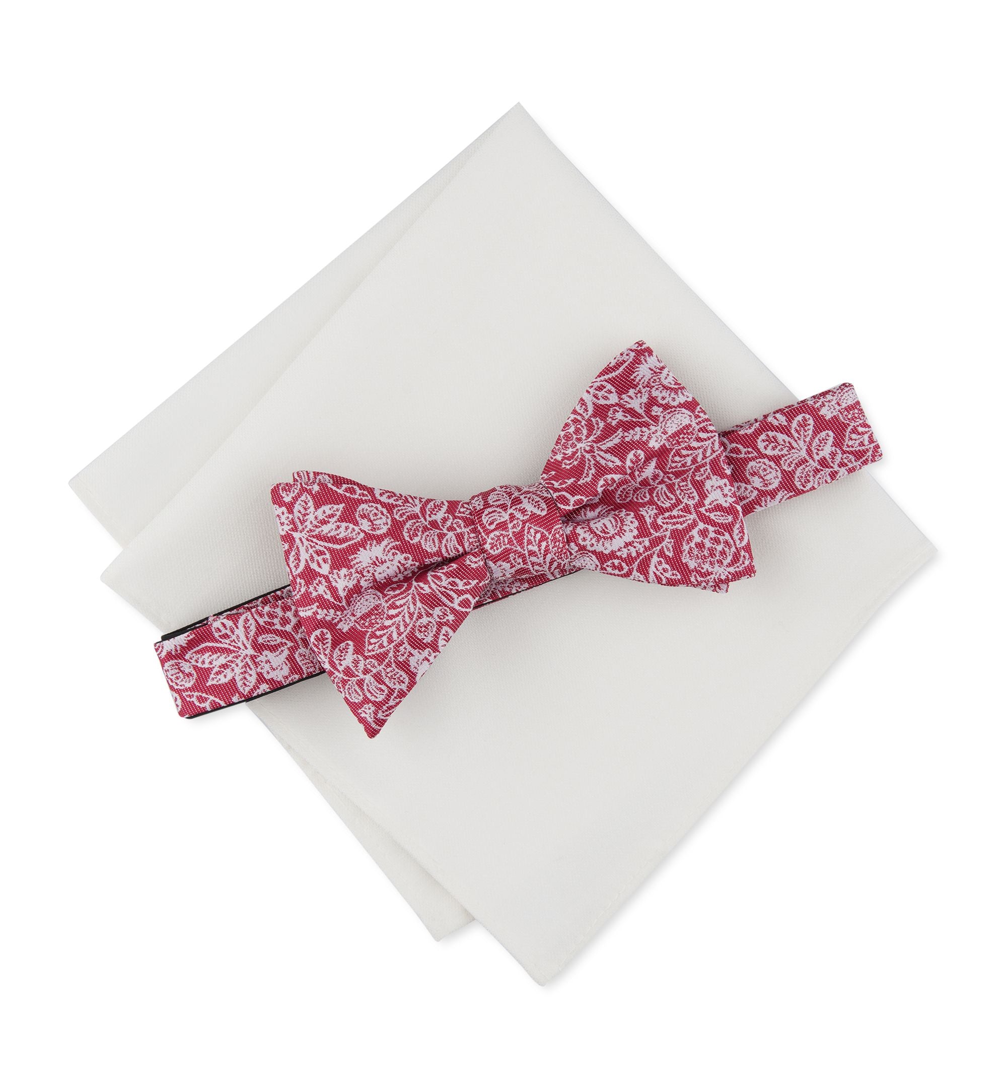 Men's Wiles Floral Bow Tie & Pocket Square Set