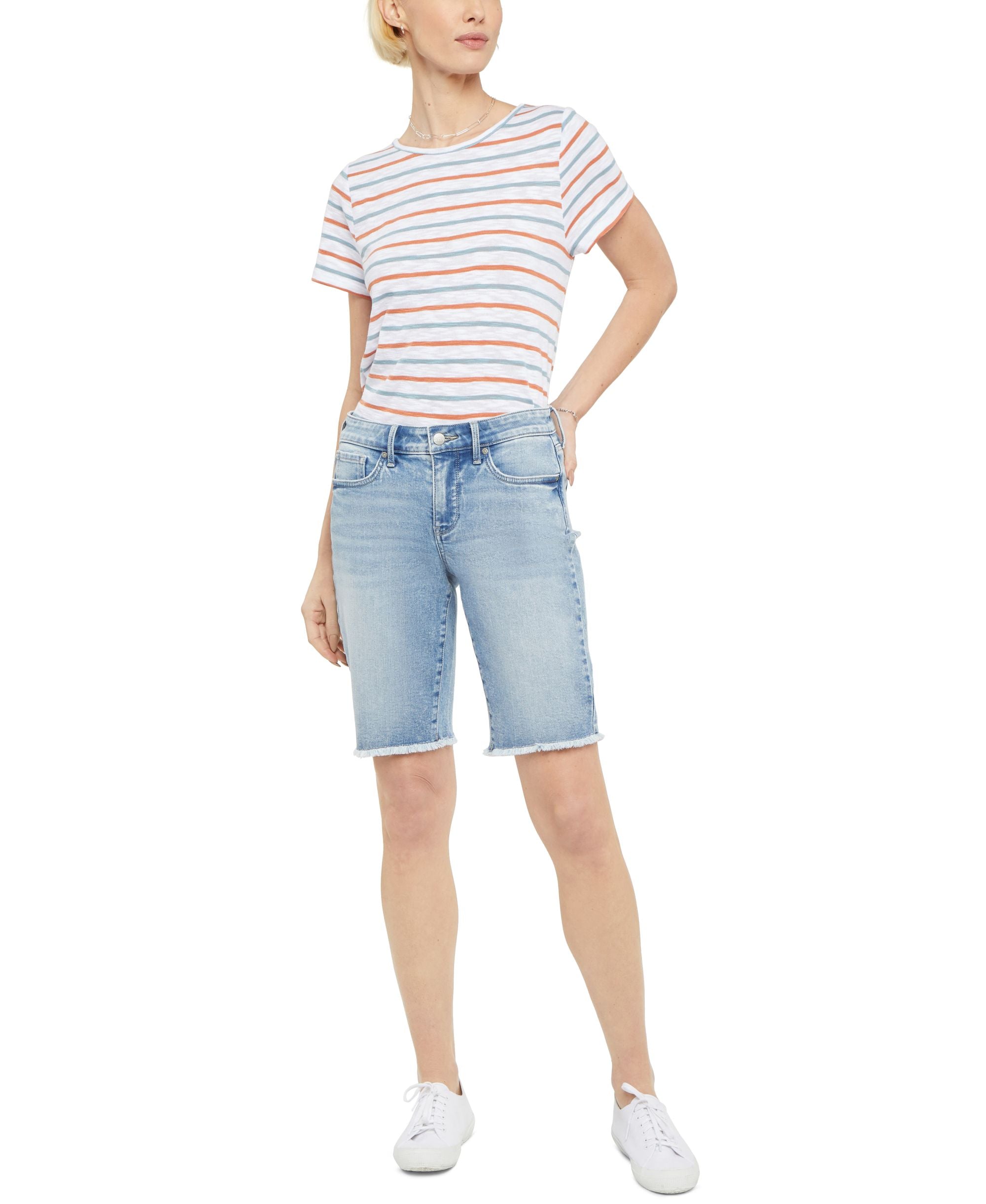 Nydj Frayed Hem Boyfriend Jean Shorts
