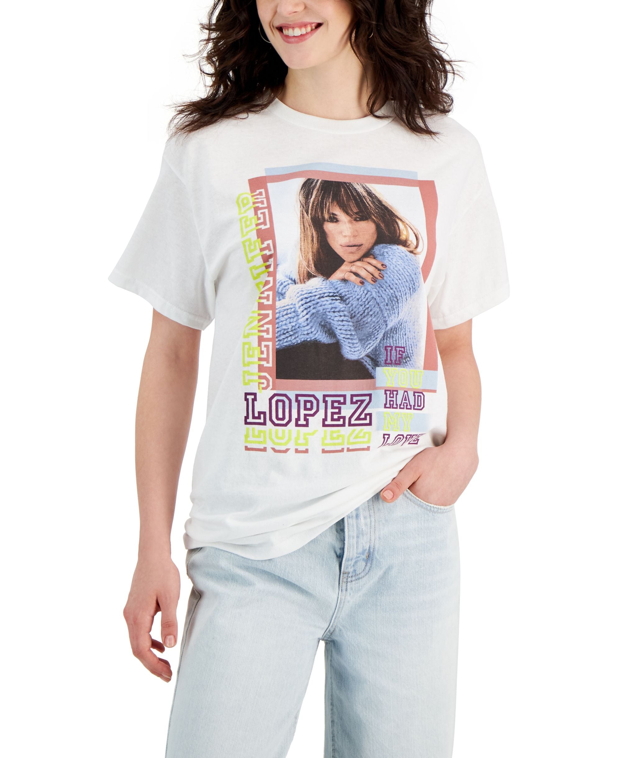 Juniors' JLO Graphic-Print Cotton T-Shirt