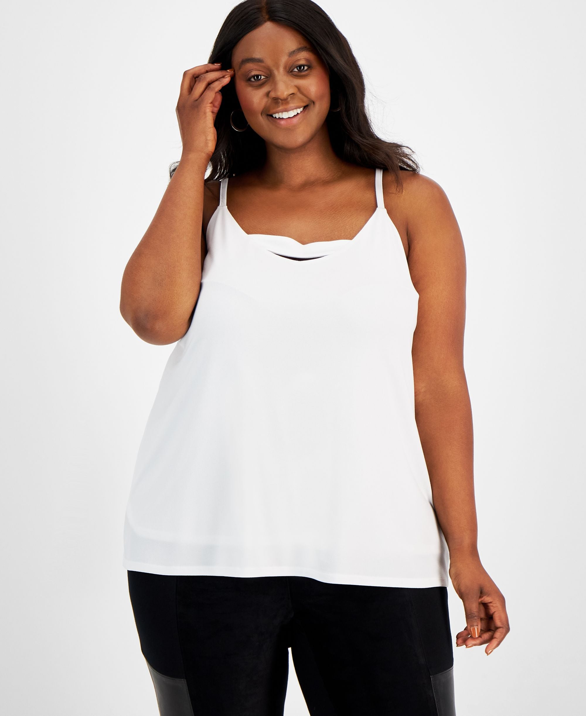 Bar III Trendy Plus Size Zip Back Halter Top