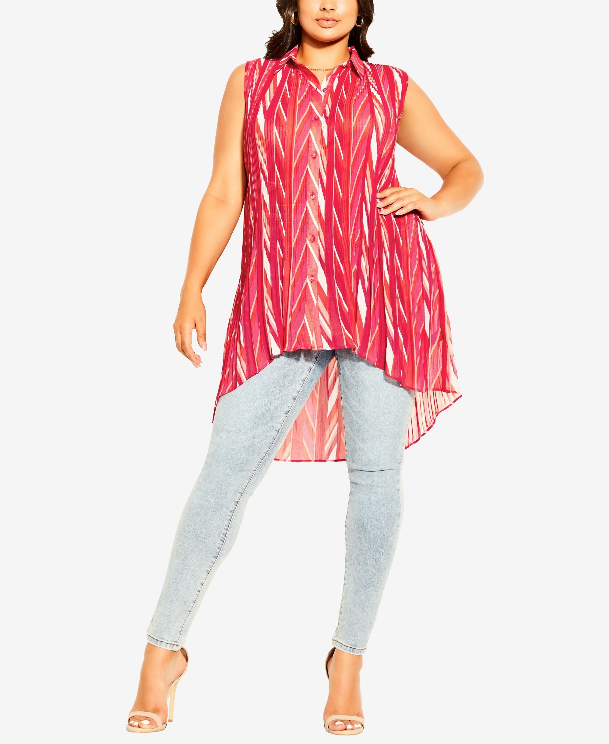 City Chic Trendy Plus Size Sexy High Low Shirt