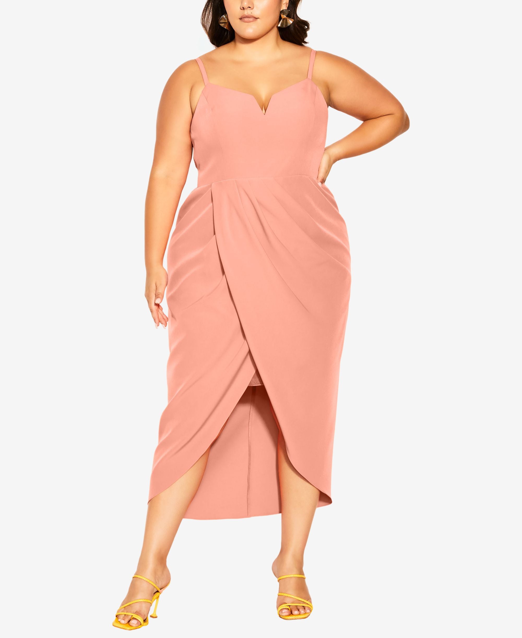 Trendy Plus Size Sassy V Wrap Dress