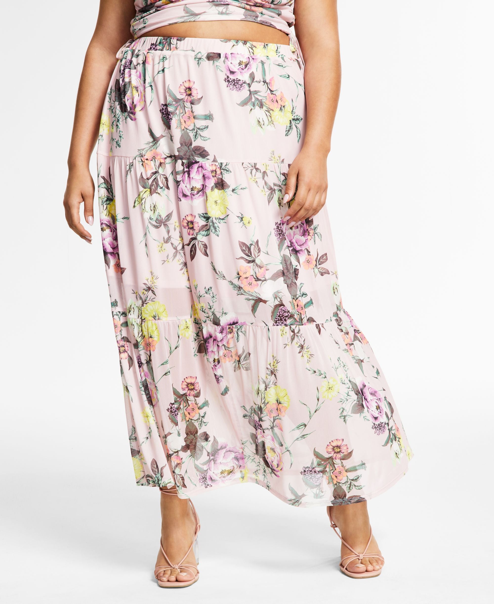 Trendy Plus Size Mesh Maxi Skirt