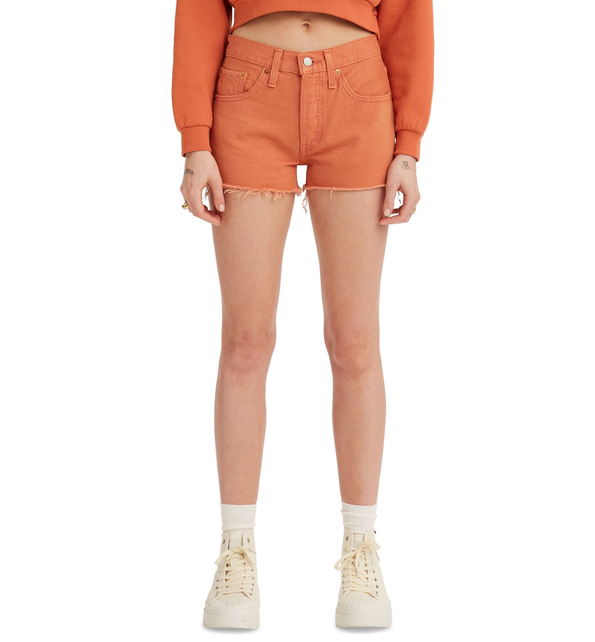 Women's 501 Button Fly Cotton High-Rise Denim Shorts
