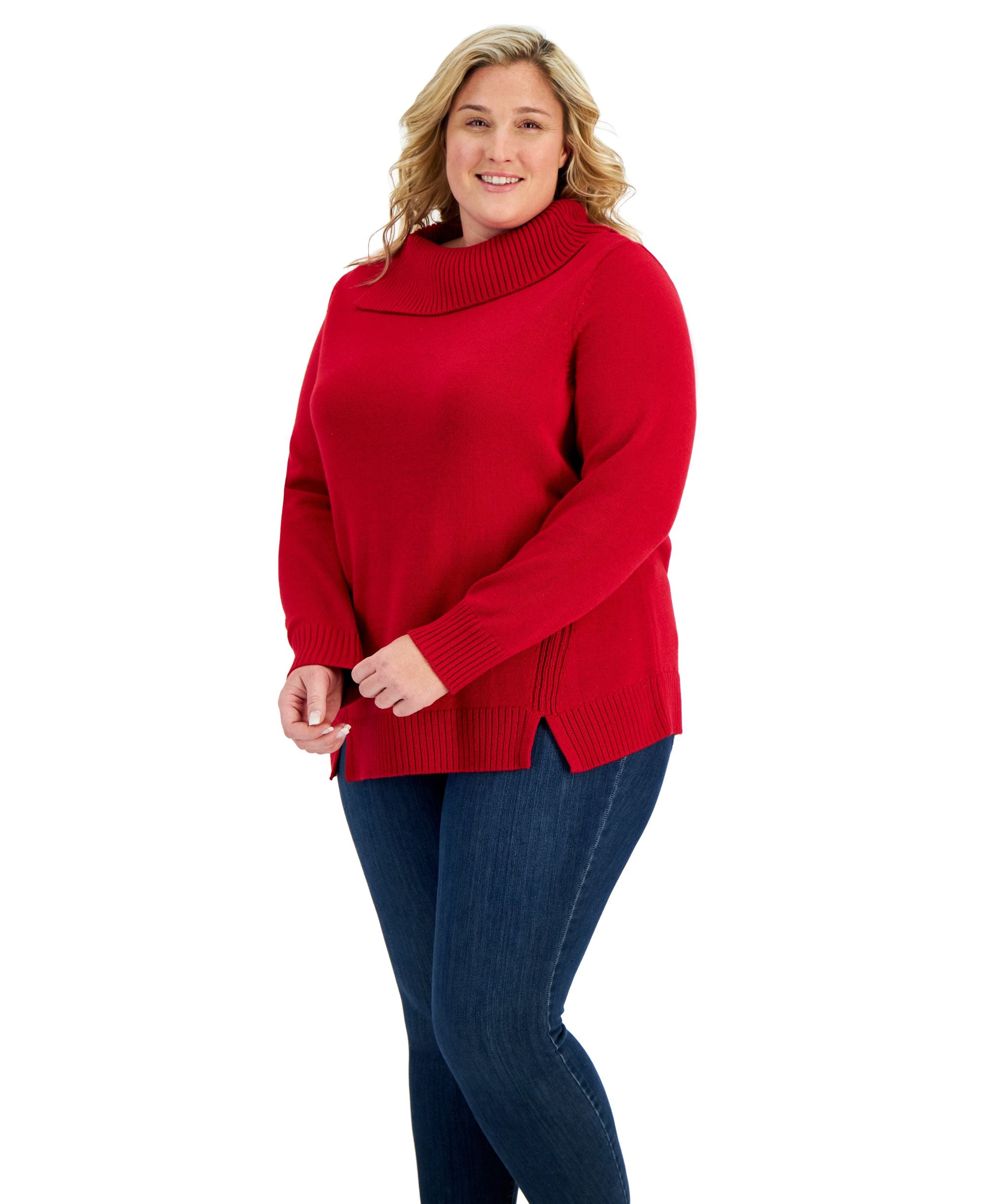 Karen Scott Plus Size Funnel Neck Sweater