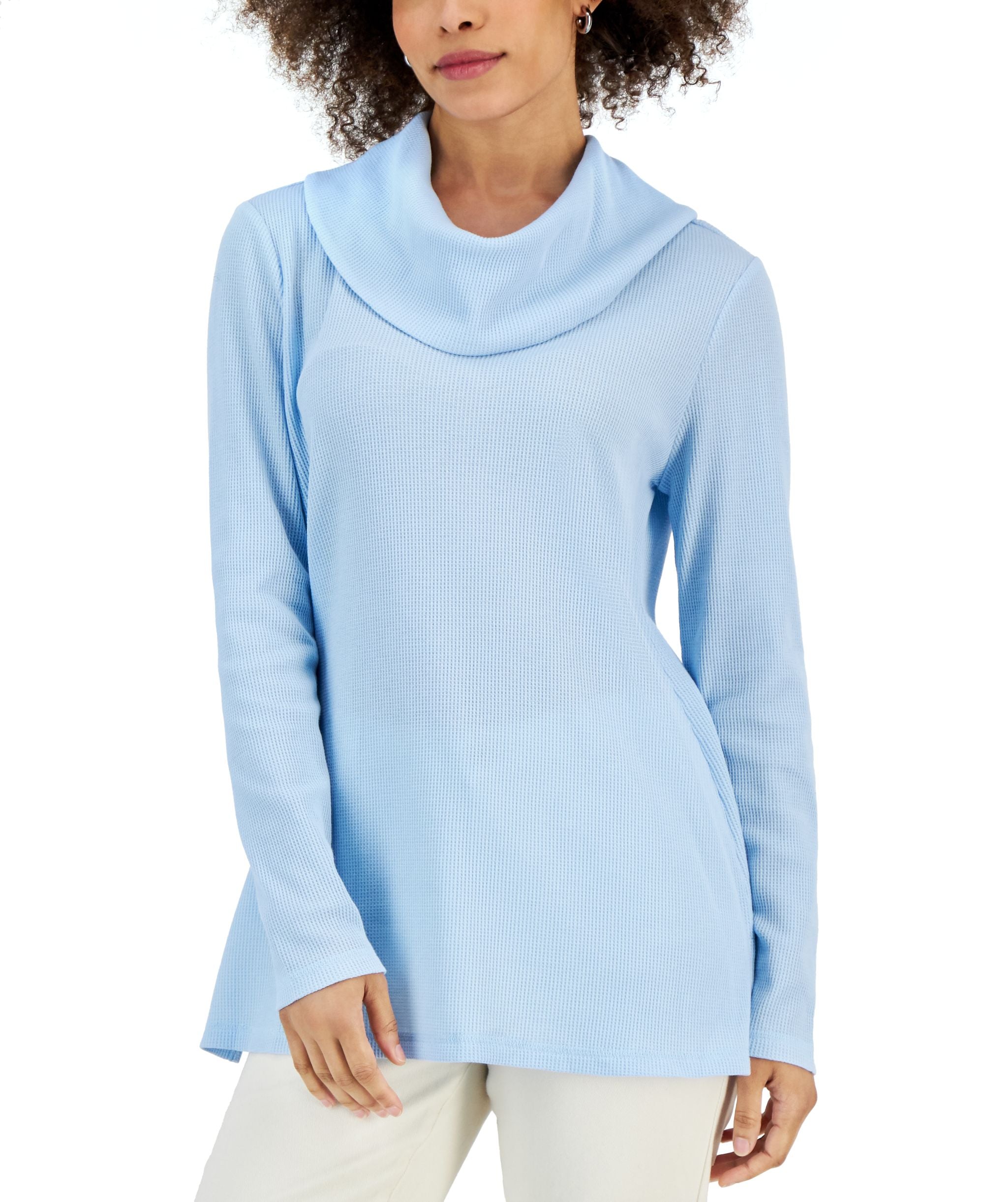 Women's Mini Waffle Cowlneck top
