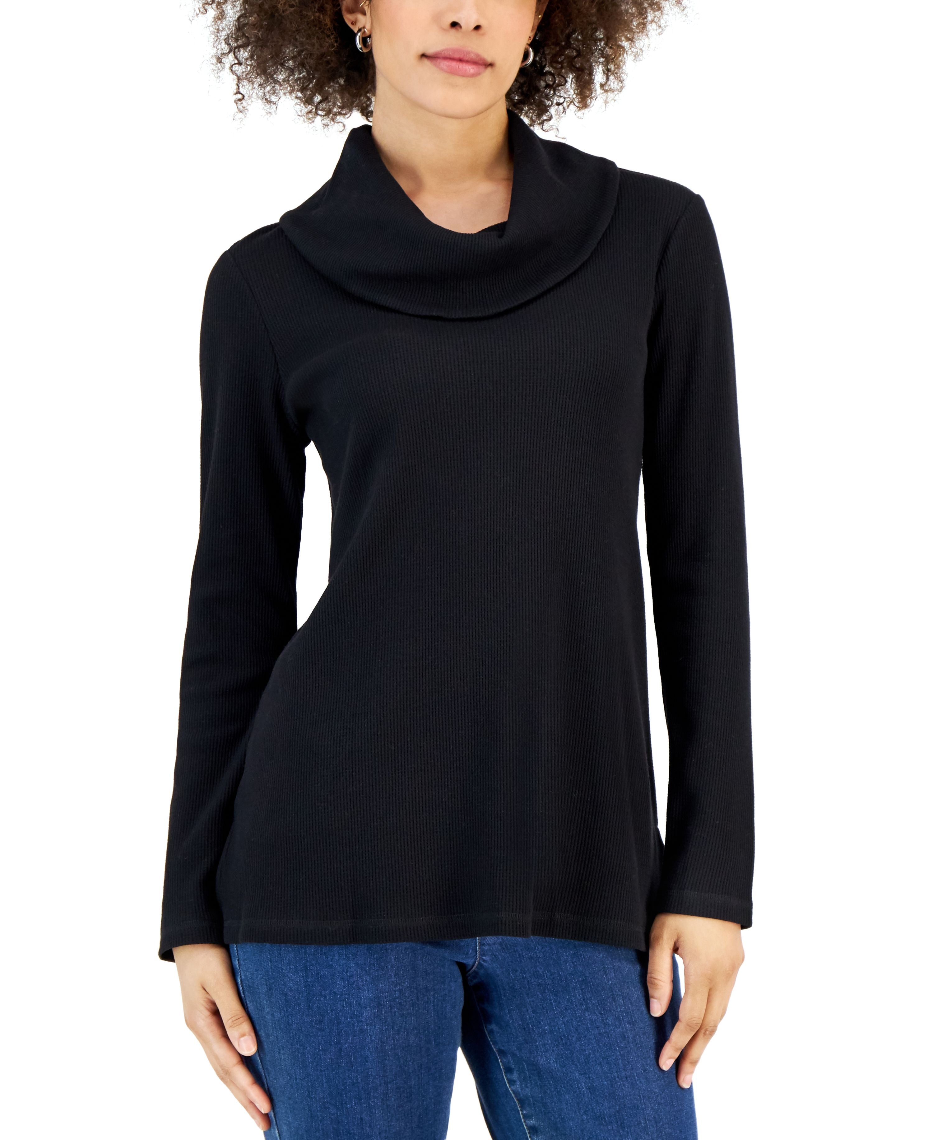 Women's Mini Waffle Cowlneck top