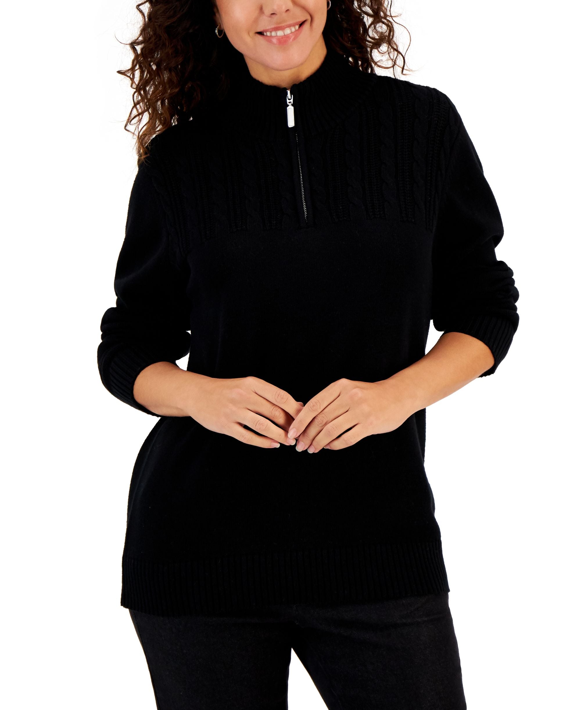Women's Cable-Knit Cotton Sweater