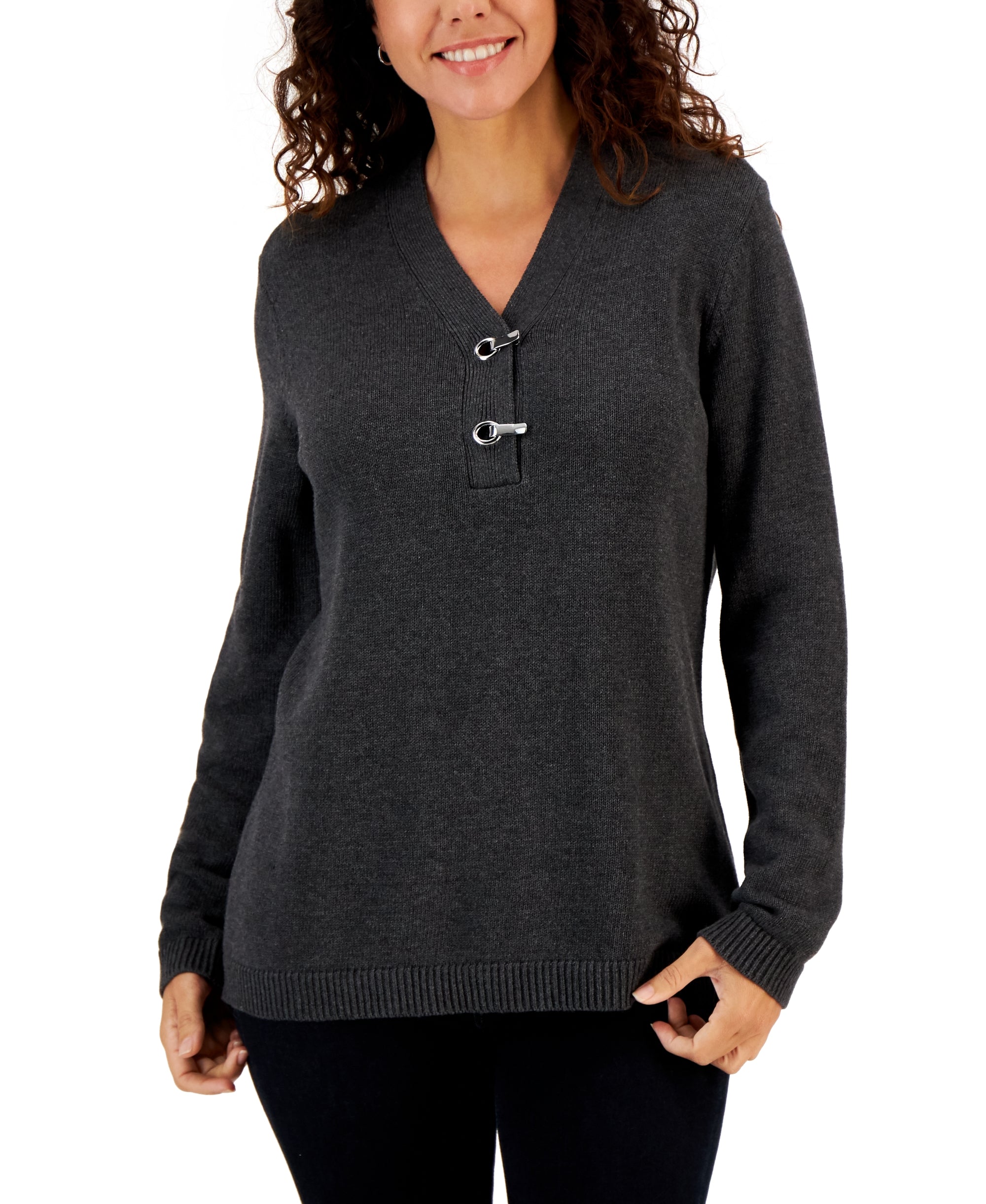 Women's Hardware Cotton Henley Top