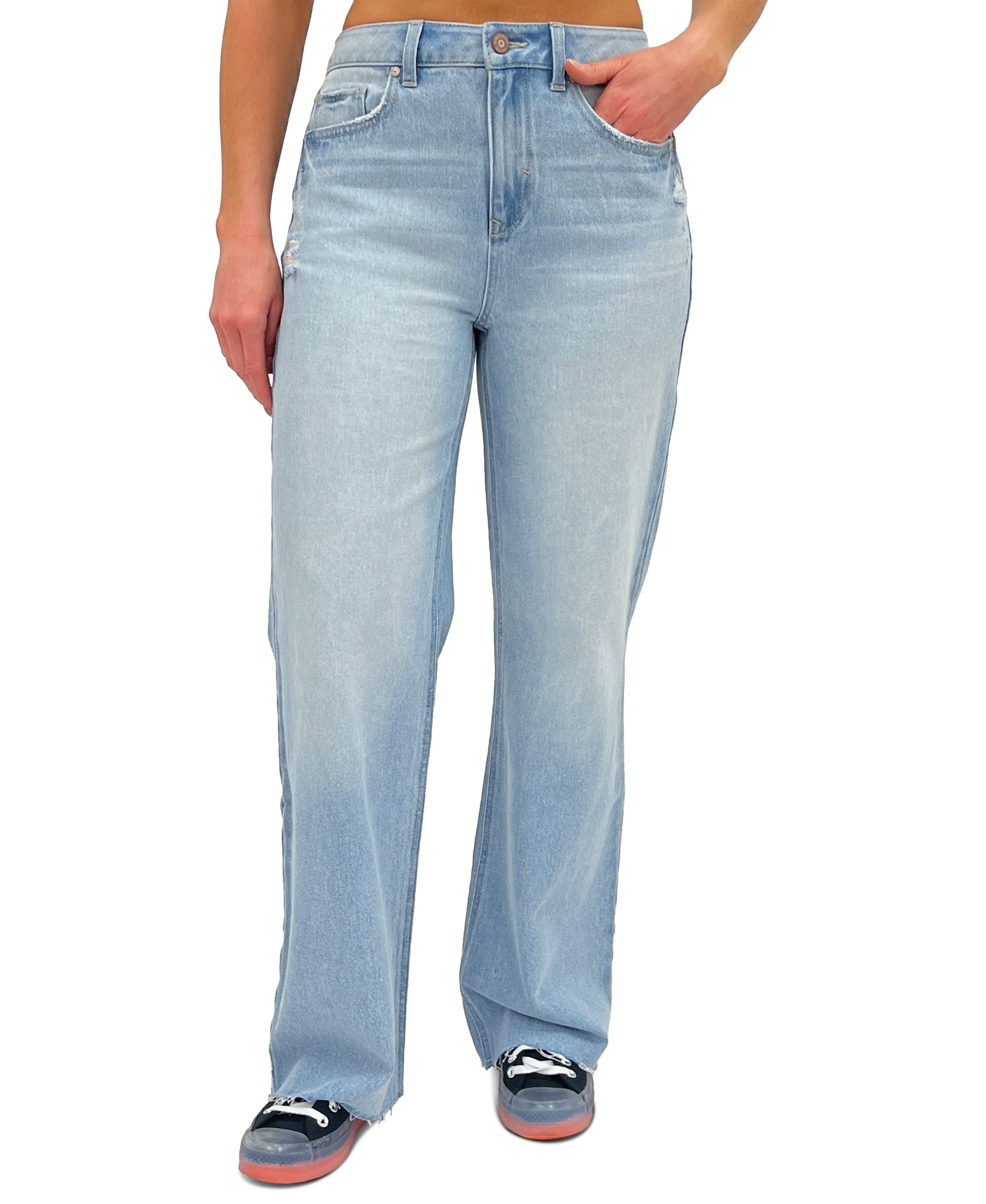 Juniors' Super High Rise Wide-Leg Jeans