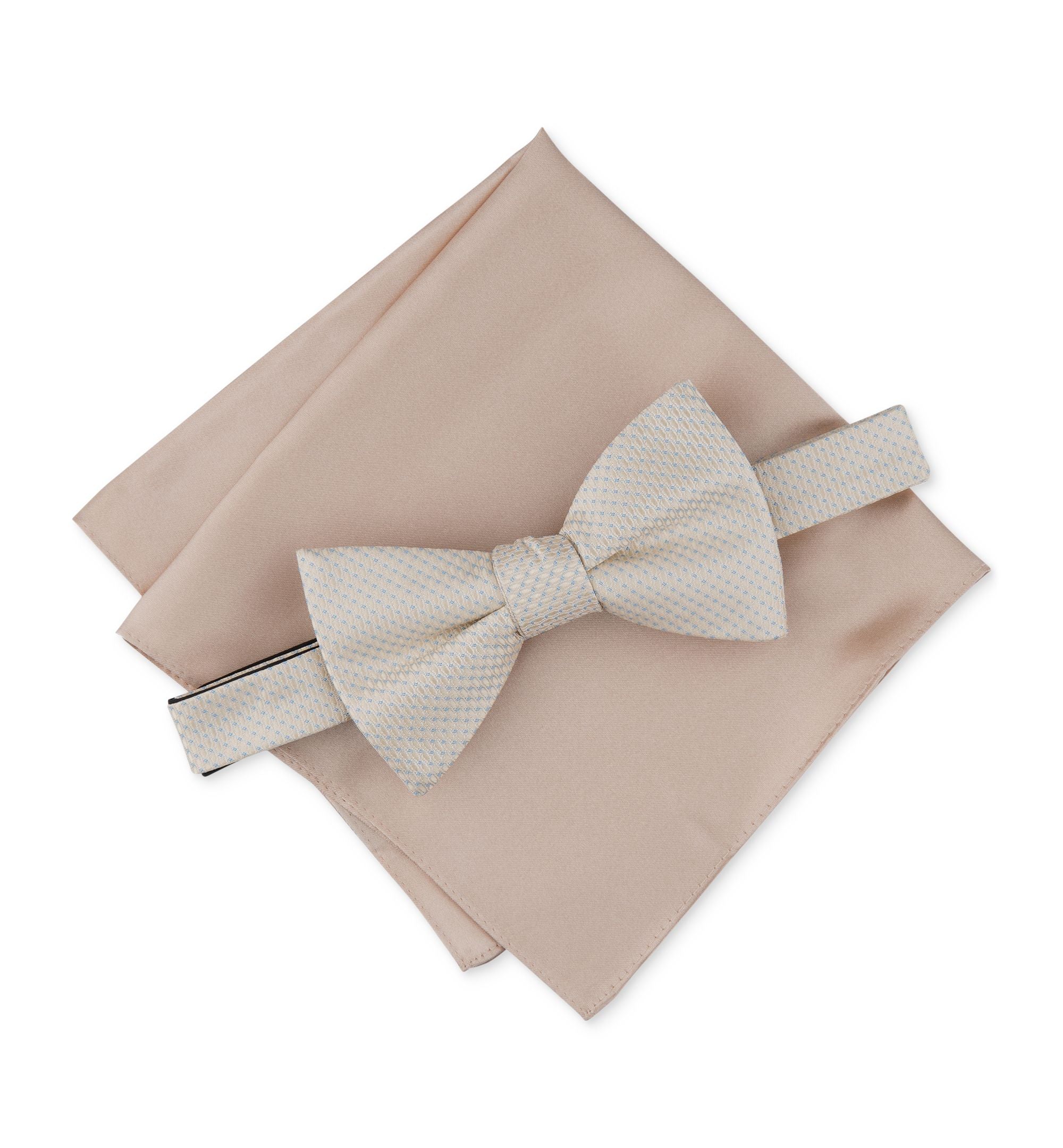 Men's 2-Pc. Pre-Tied Neat Bow Tie & Solid Pocket Square Set