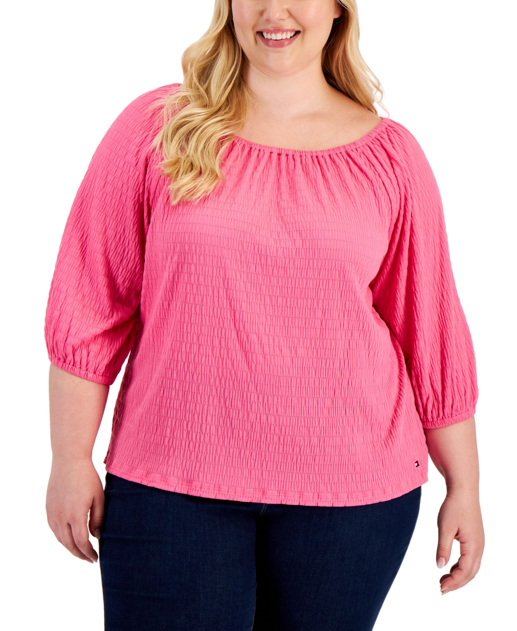 Tommy Hilfiger Plus Size 3/4 Sleeve Top