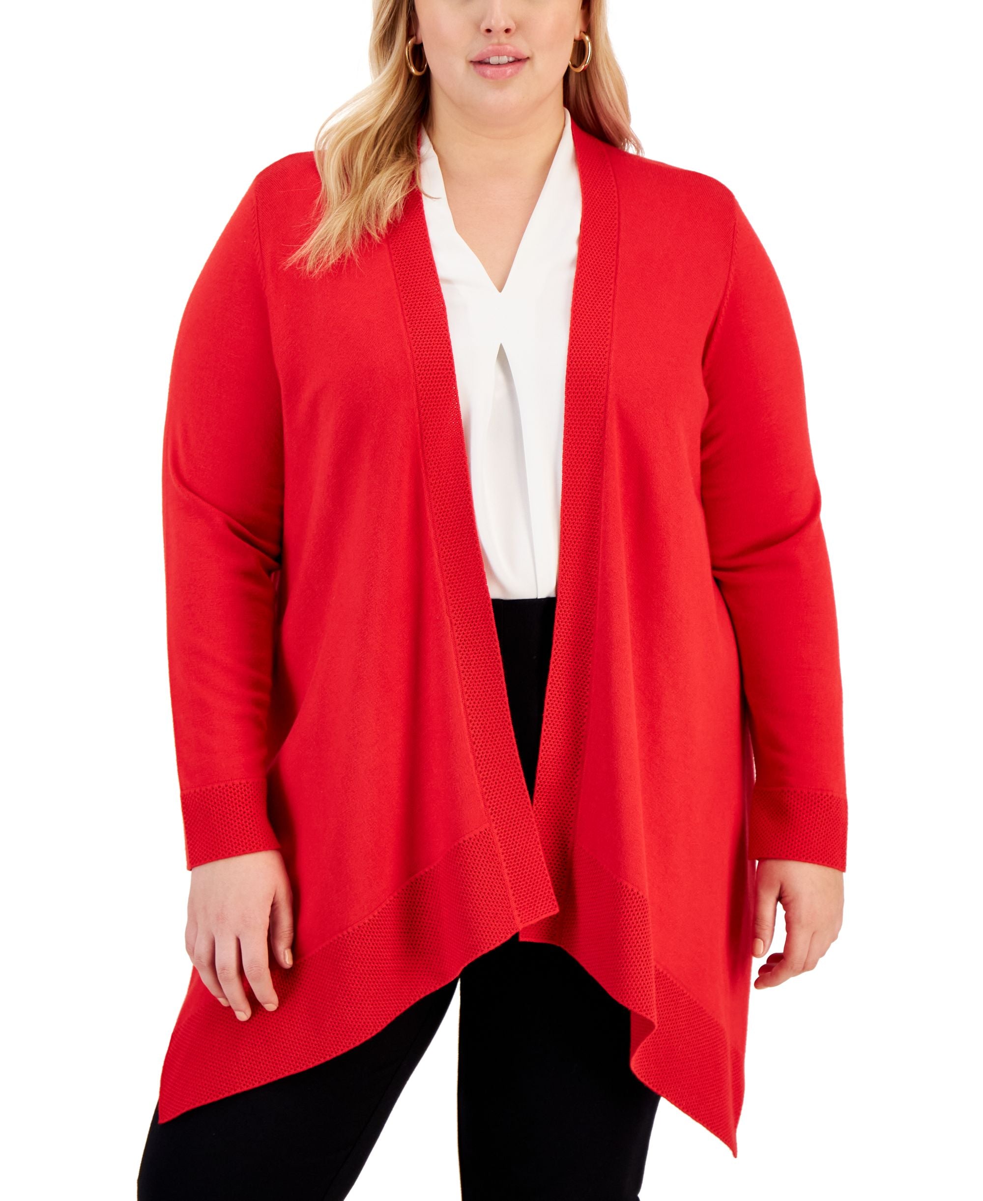 Plus Size Open-Front Cardigan