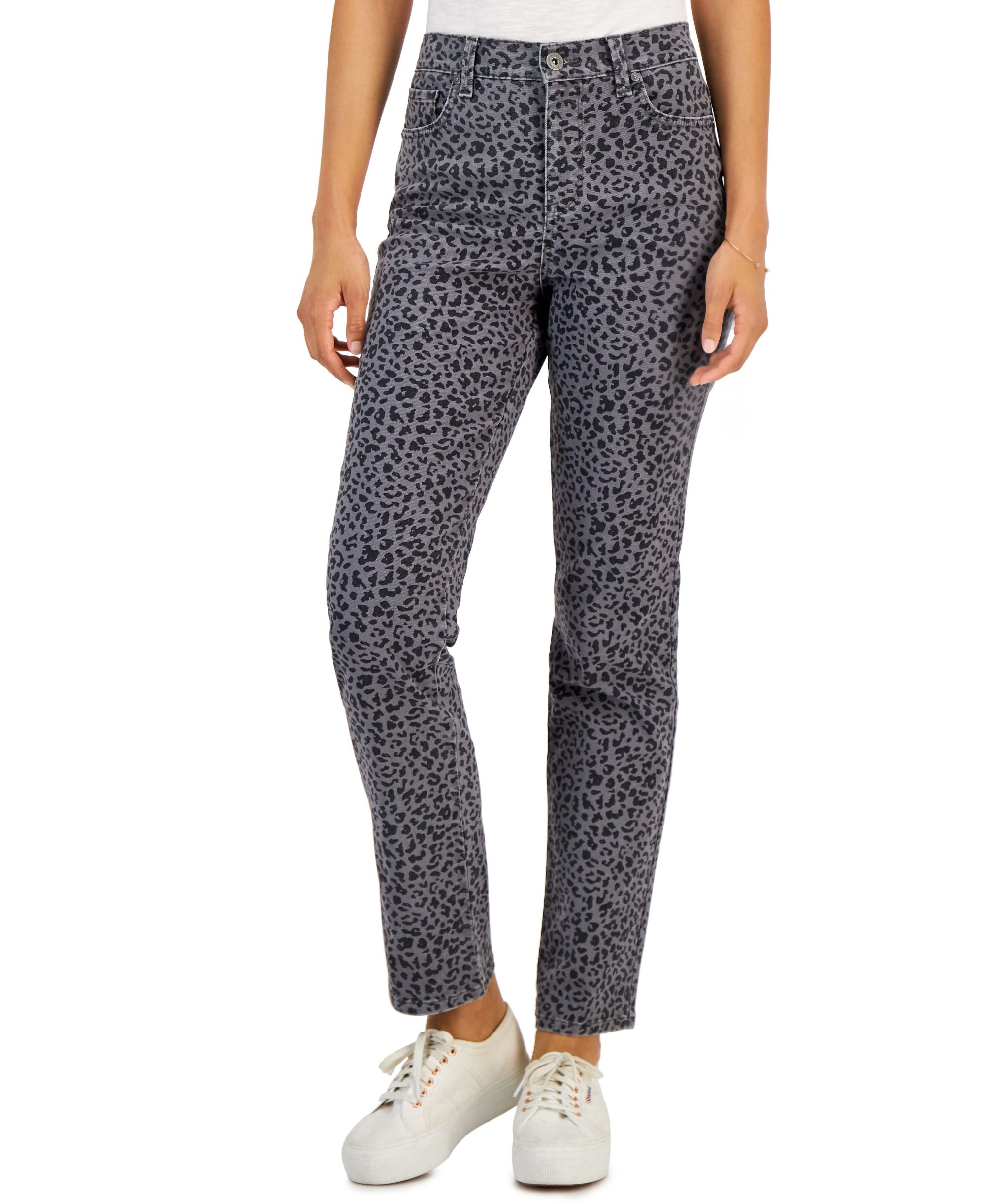 Petite High-Rise Natural Straight-Leg Jeans