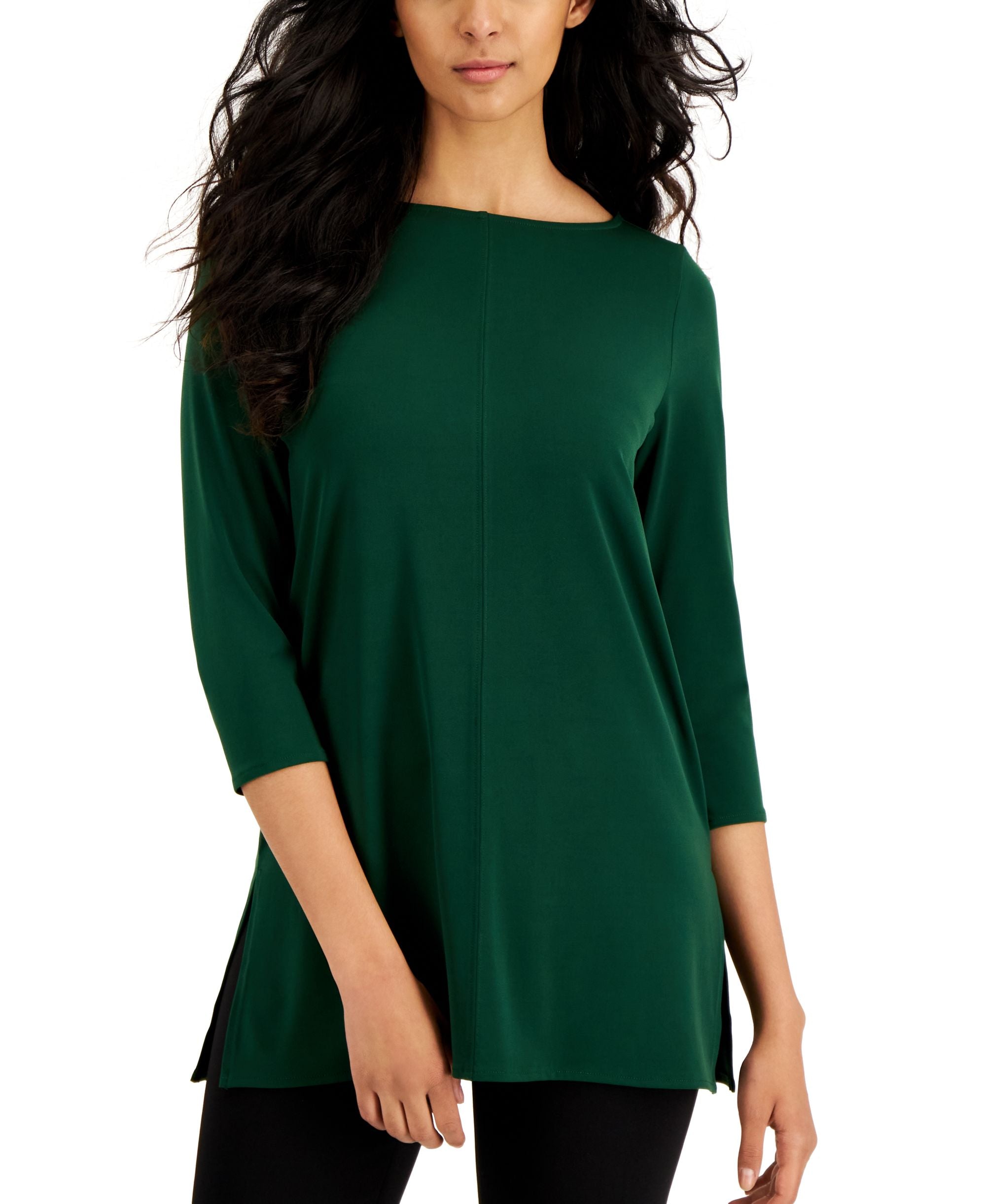 Women's Boat-Neck 3/4-Sleeve Tunic