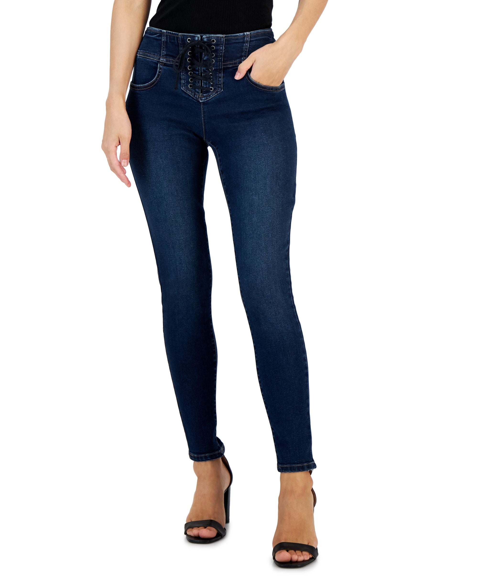 INC International Concepts Womens Lace Up Skinny Jeans
