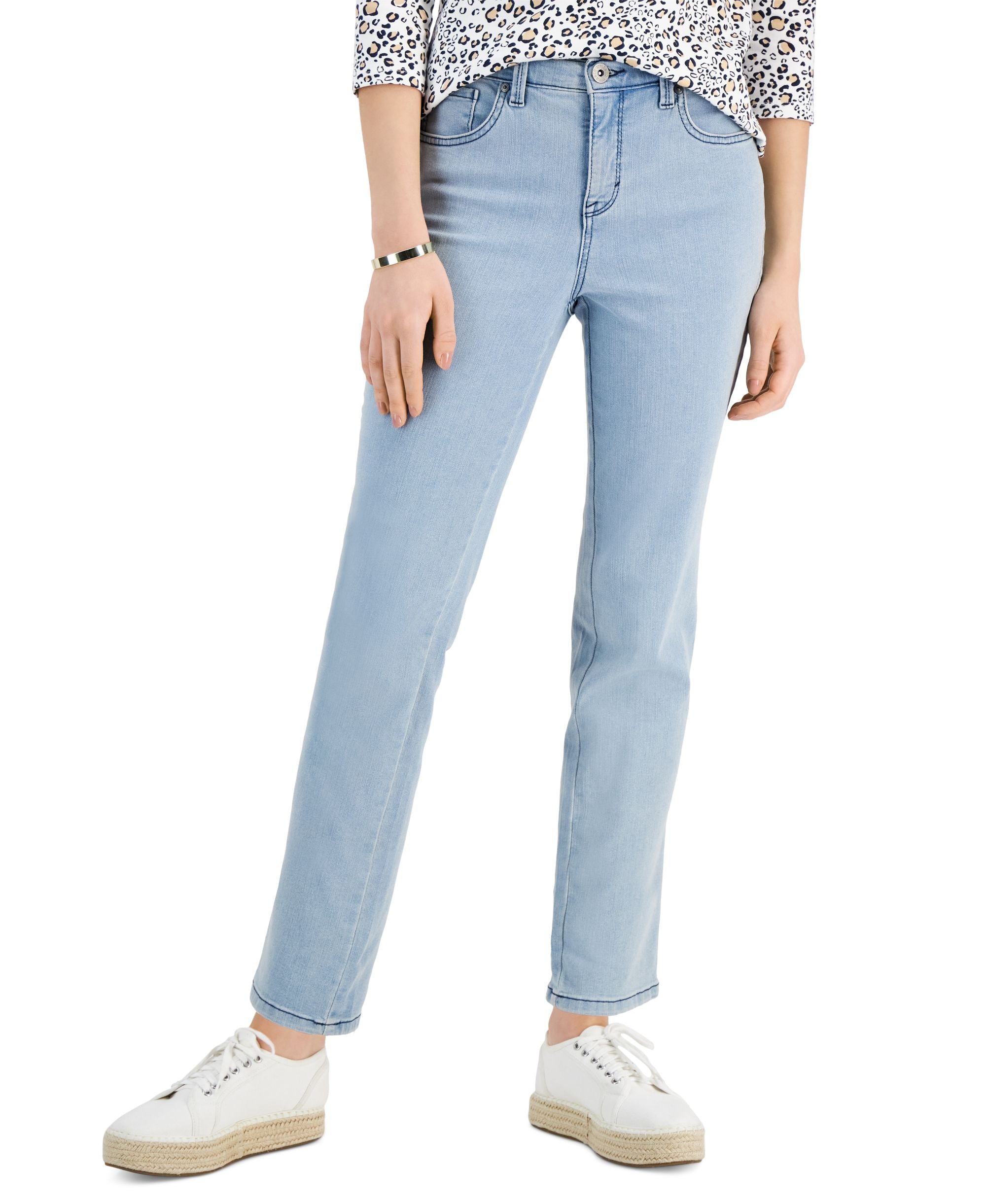 Petite High-Rise Straight-Leg Jeans