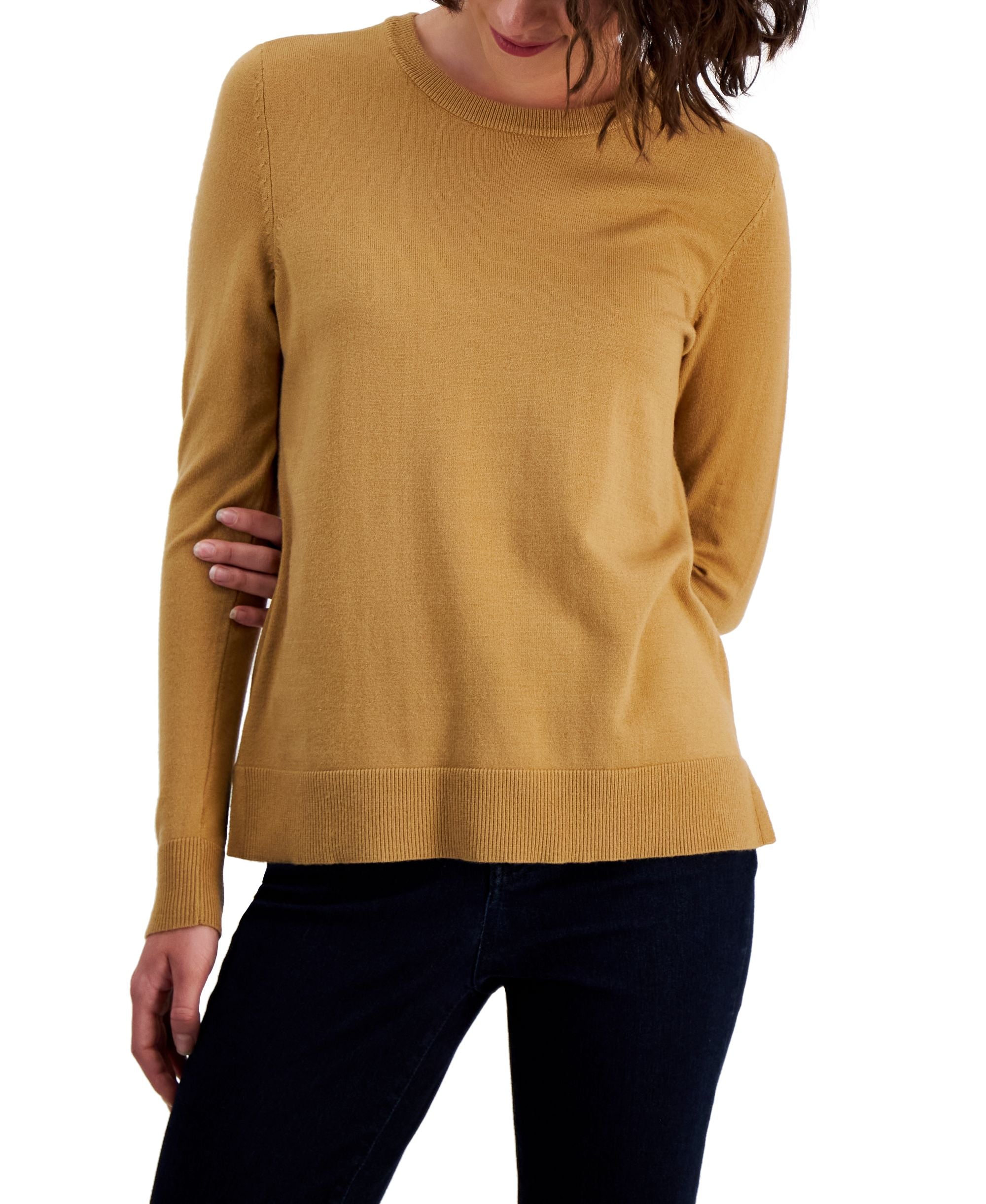 Style & Co Womens Long Sleeve Crewneck Sweater