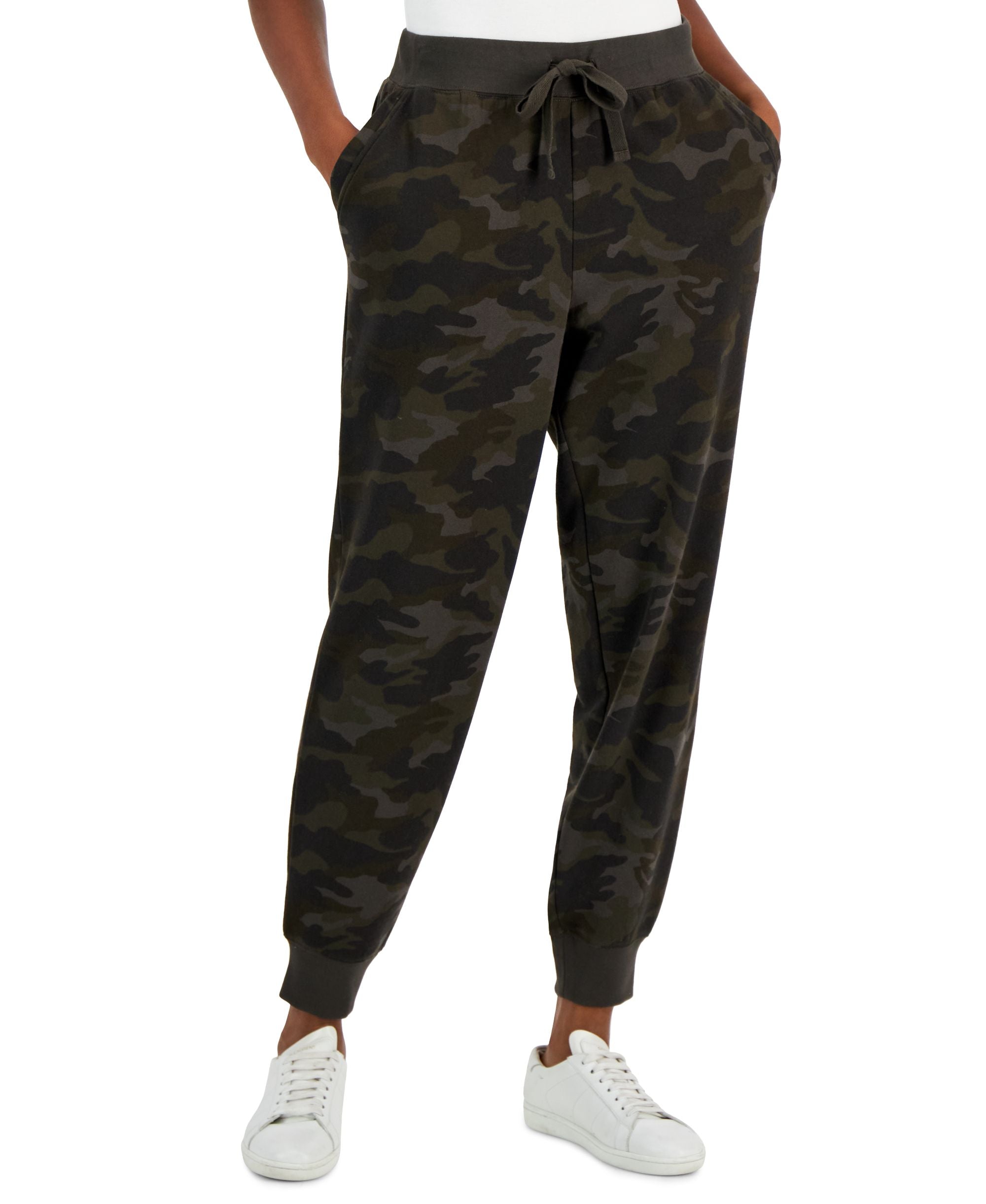 Style & Co Womens Printed Fleece Joggers