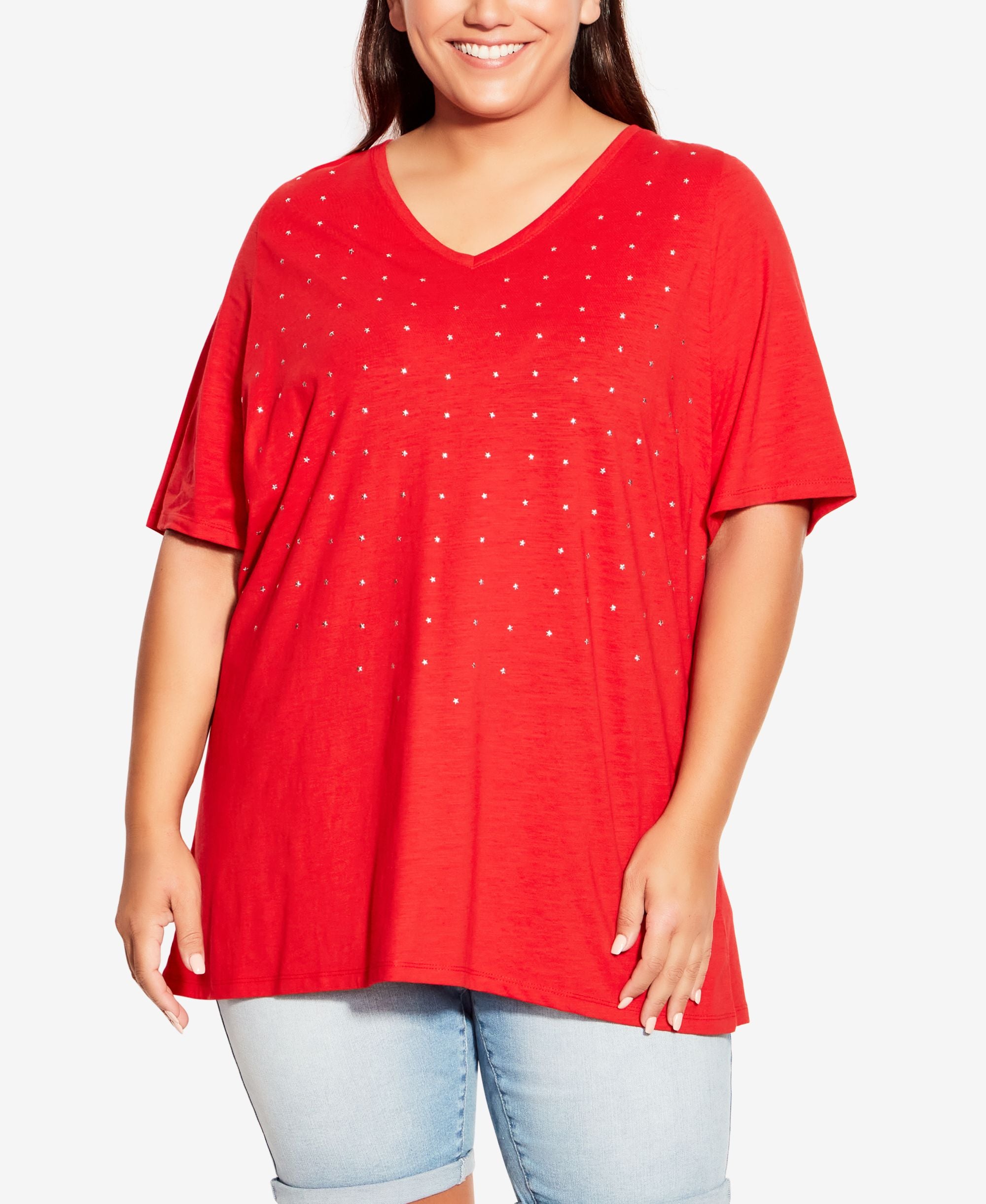Plus Size Sparkling Stars Top
