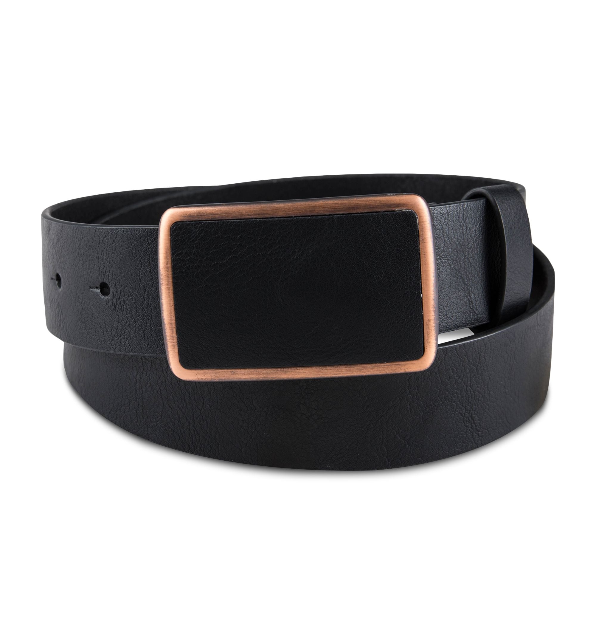 Men's Bonded Leather Plaque Buckle Belt