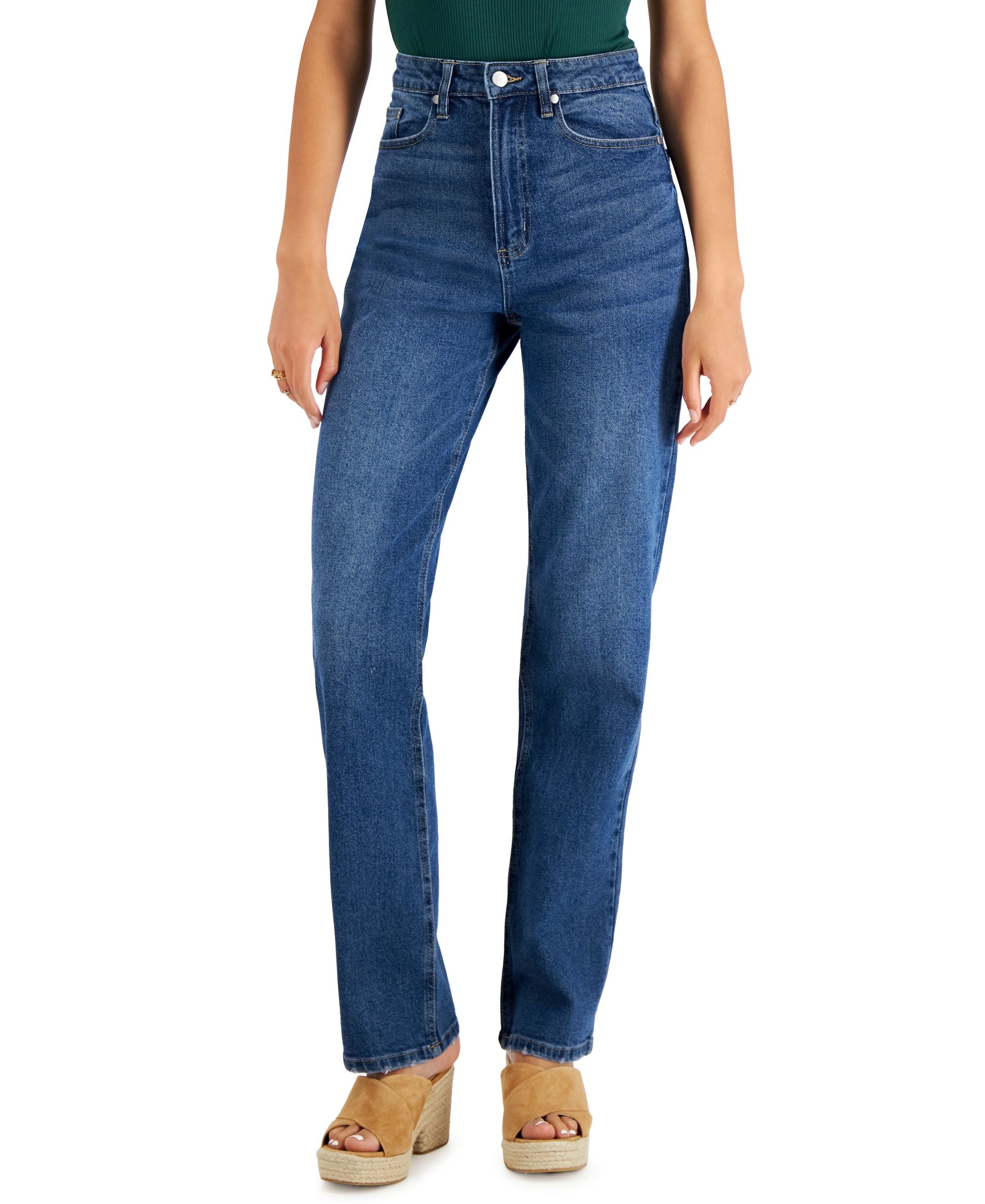 Juniors' Baggy Straight-Leg Jeans
