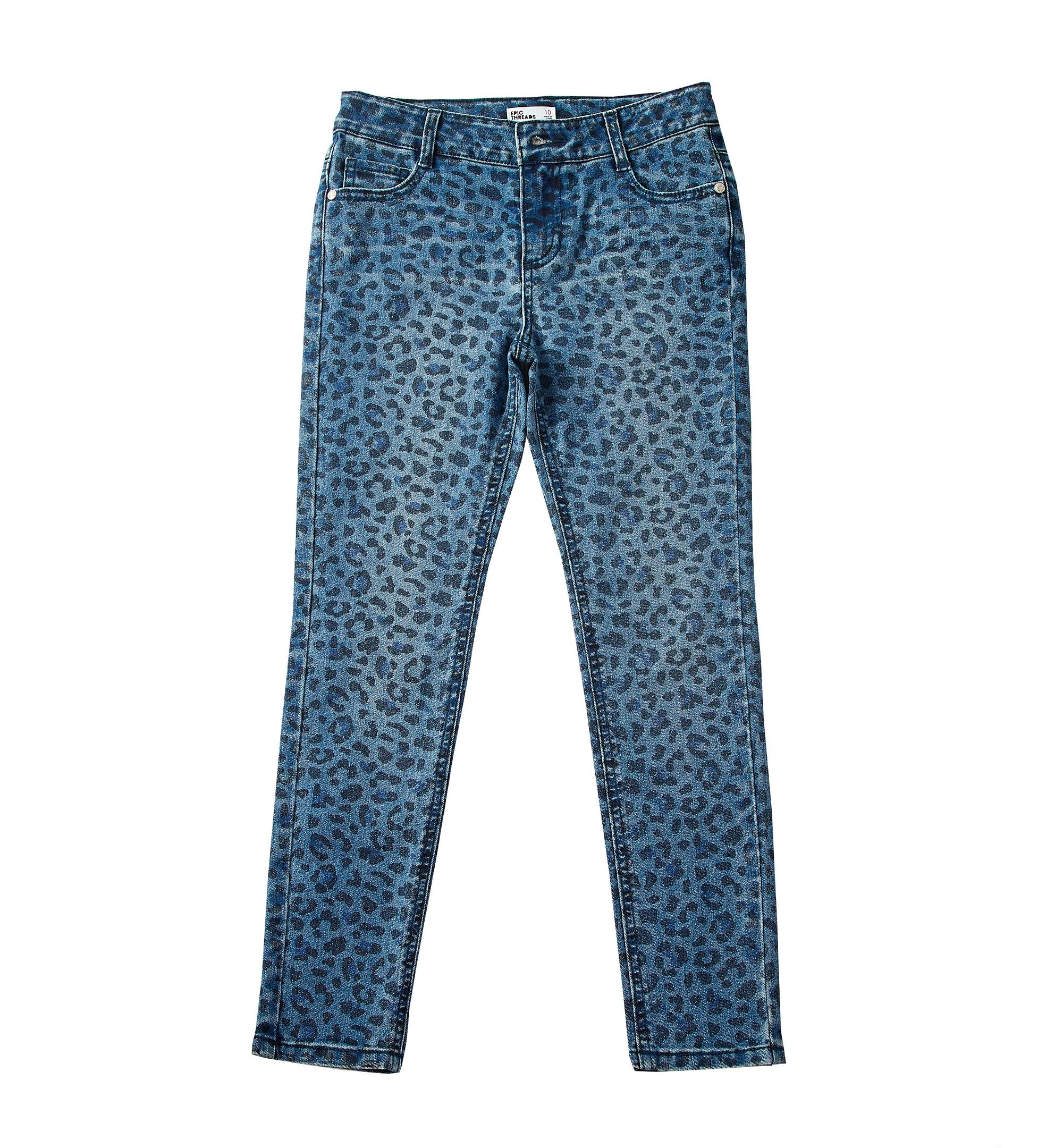 Toddler Girls Leopard Print Denim Skinny Jeans