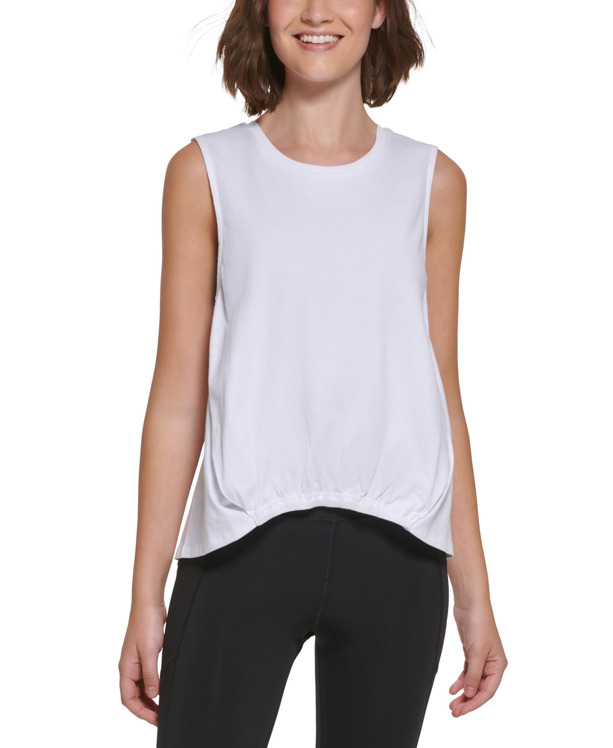 Calvin Klein Performance Womens Cotton Cinched High Low Top