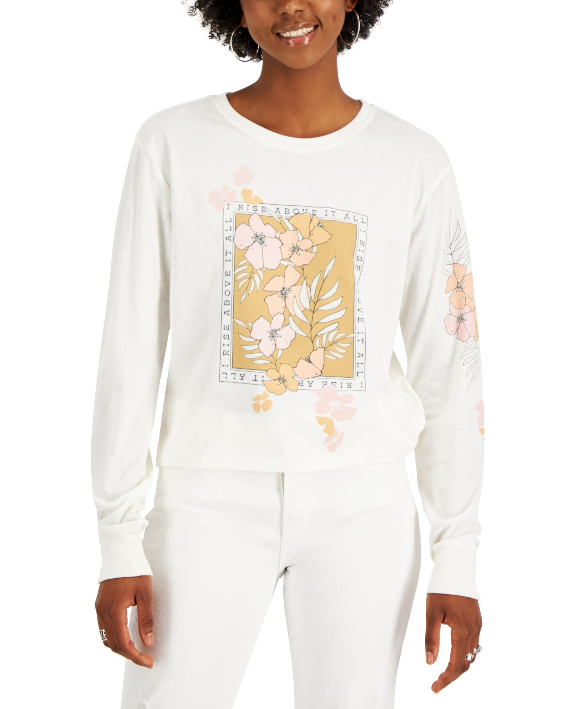 Juniors' Rise Above It All Long-Sleeve T-Shirt