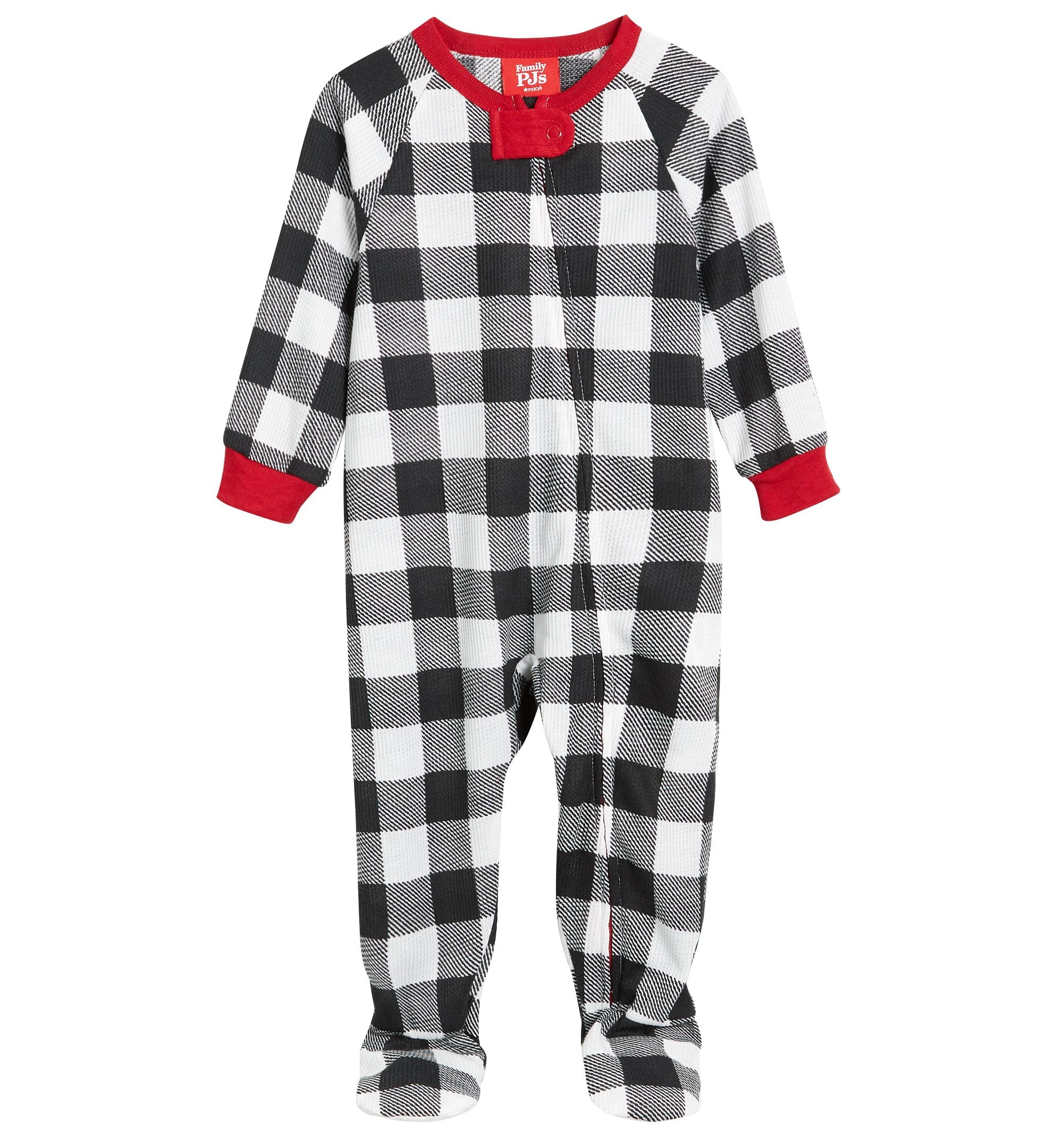 Matching Baby Thermal Waffle Buffalo Check Footie One Piece