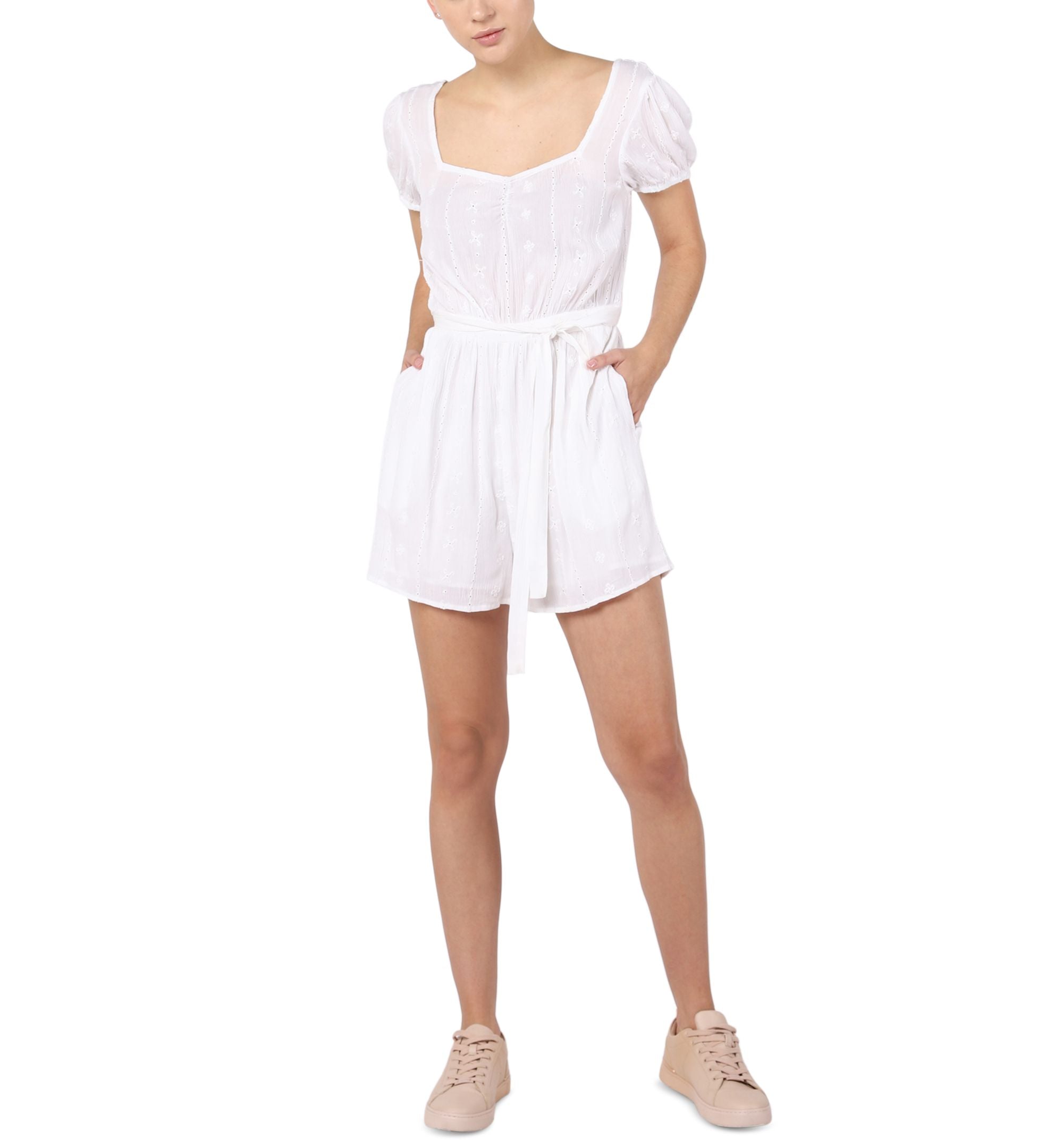 Black Tape Womens Cotton Eyelet Romper