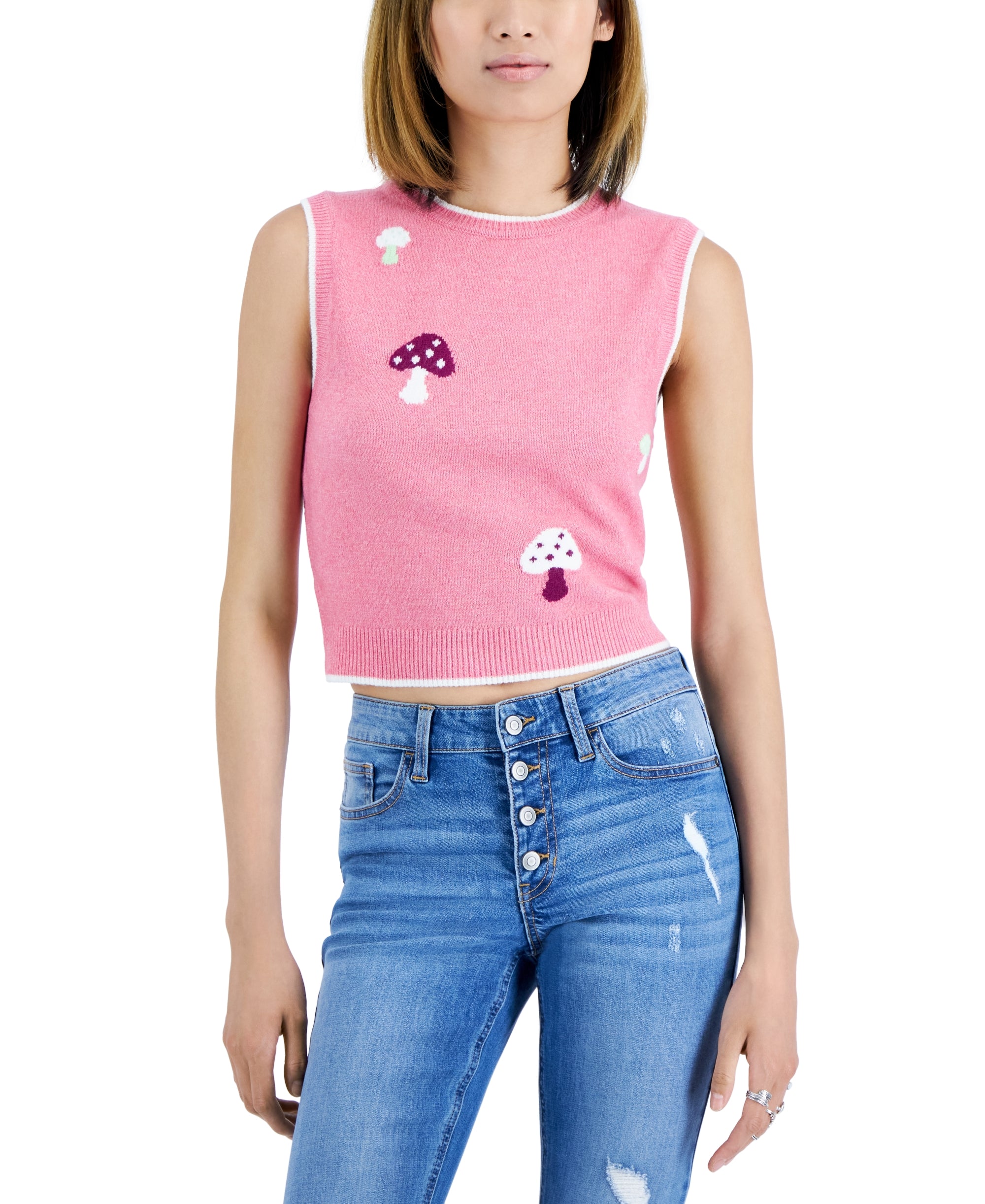 Juniors' Mushrooms Sweater Vest