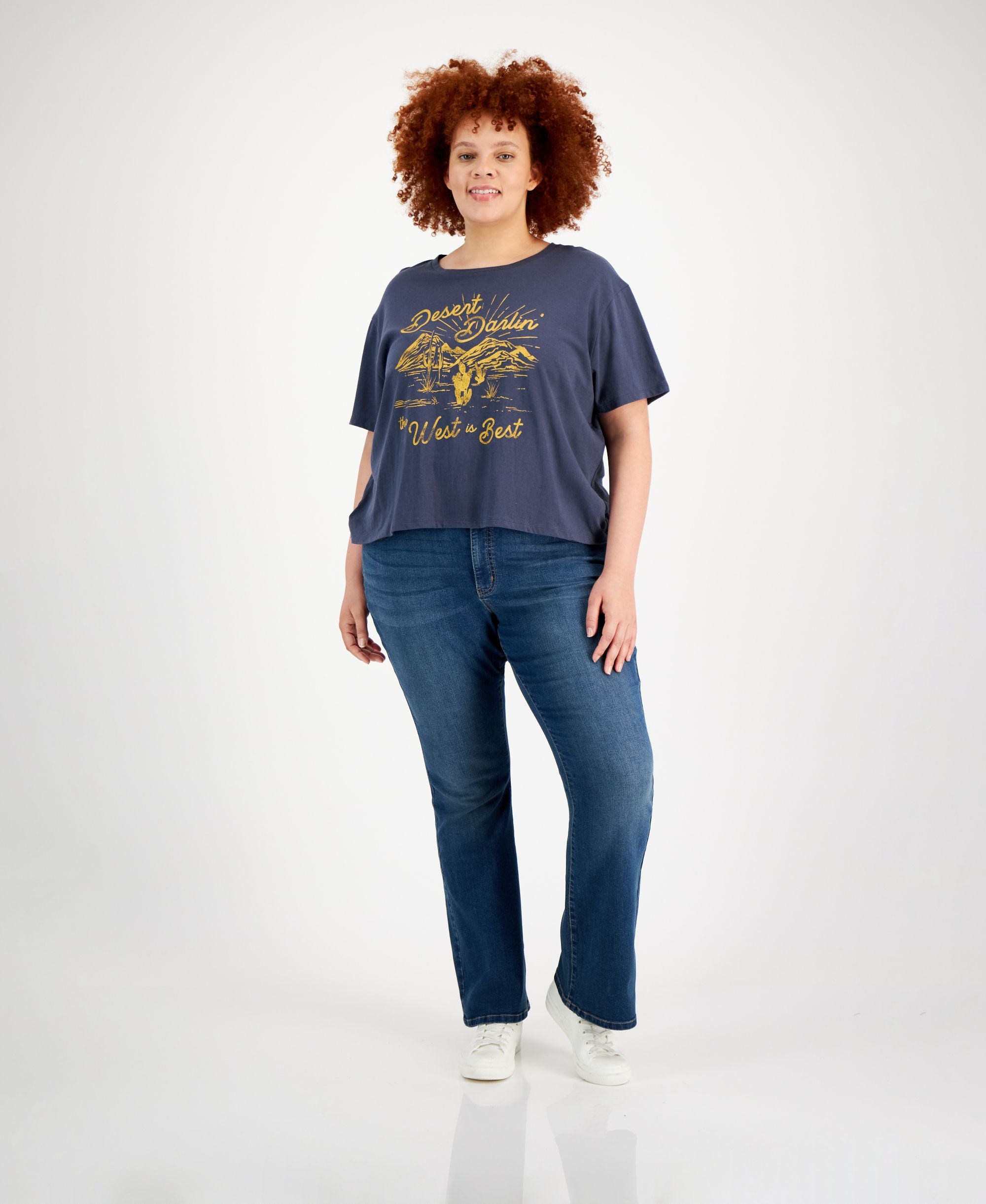 Trendy Plus Size Cotton Desert Darlin' Graphic T-Shirt