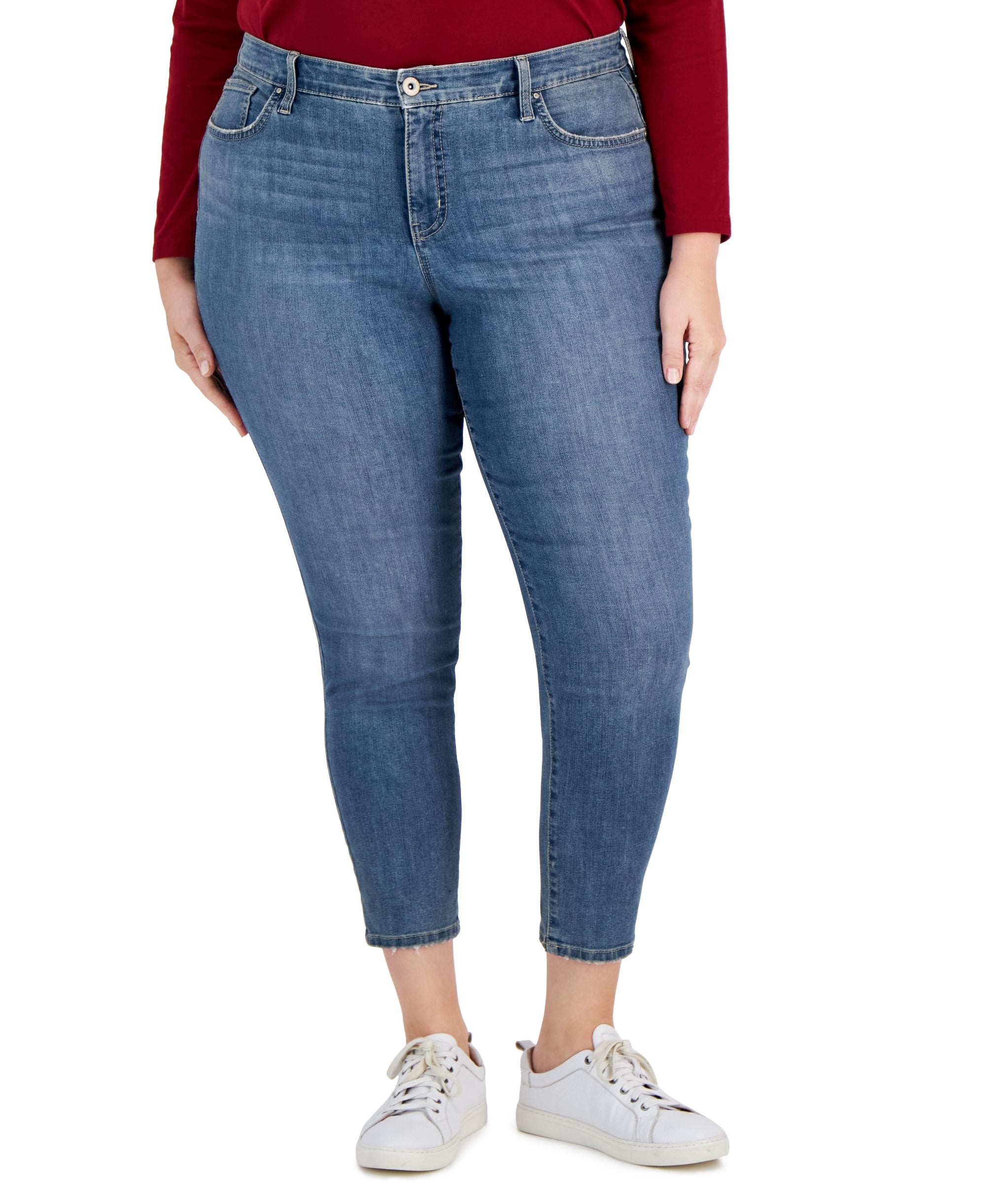 Style & Co Plus Size Mid Rise Curvy Skinny Jeans