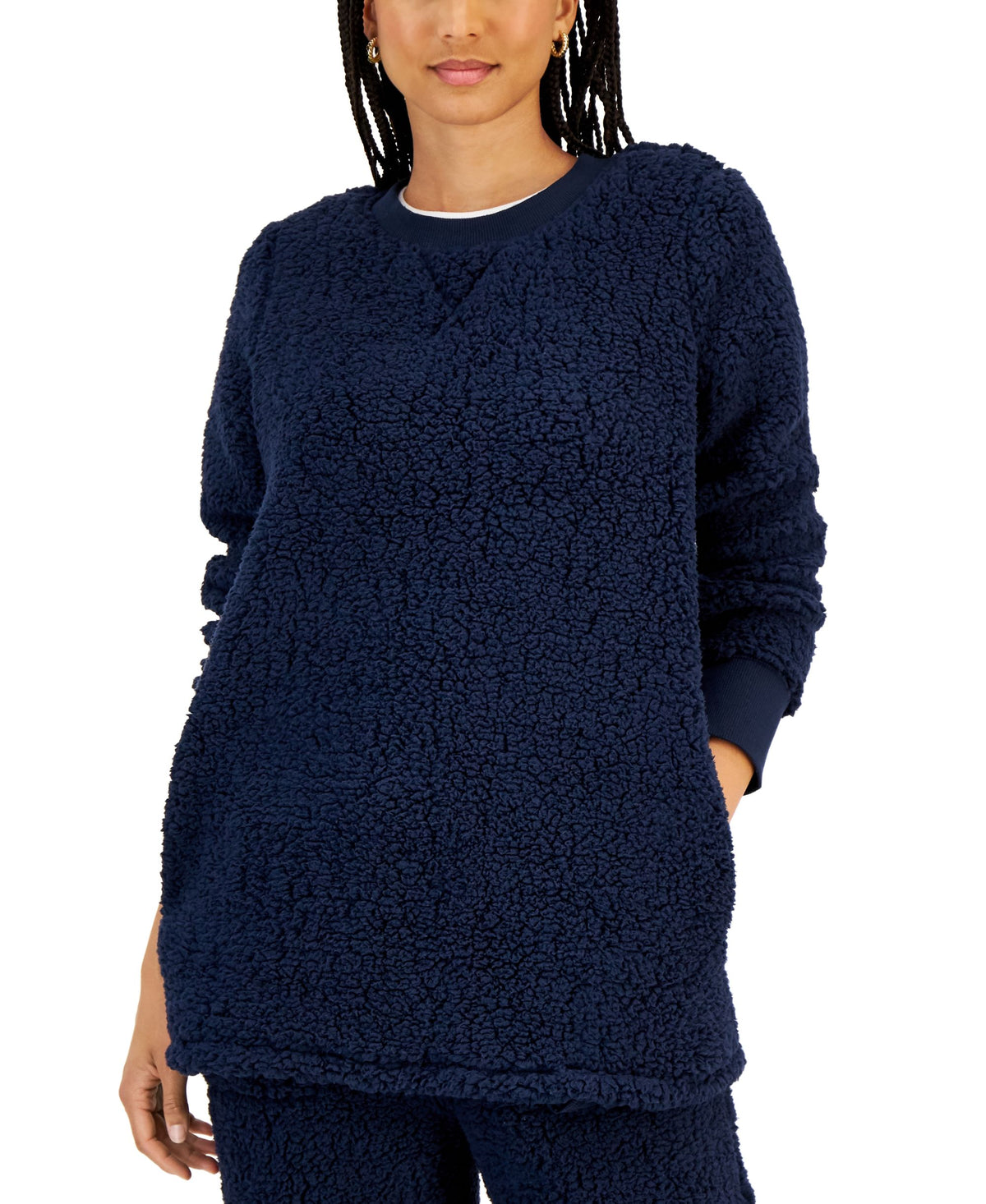 Style & Co Womens Sherpa Tunic