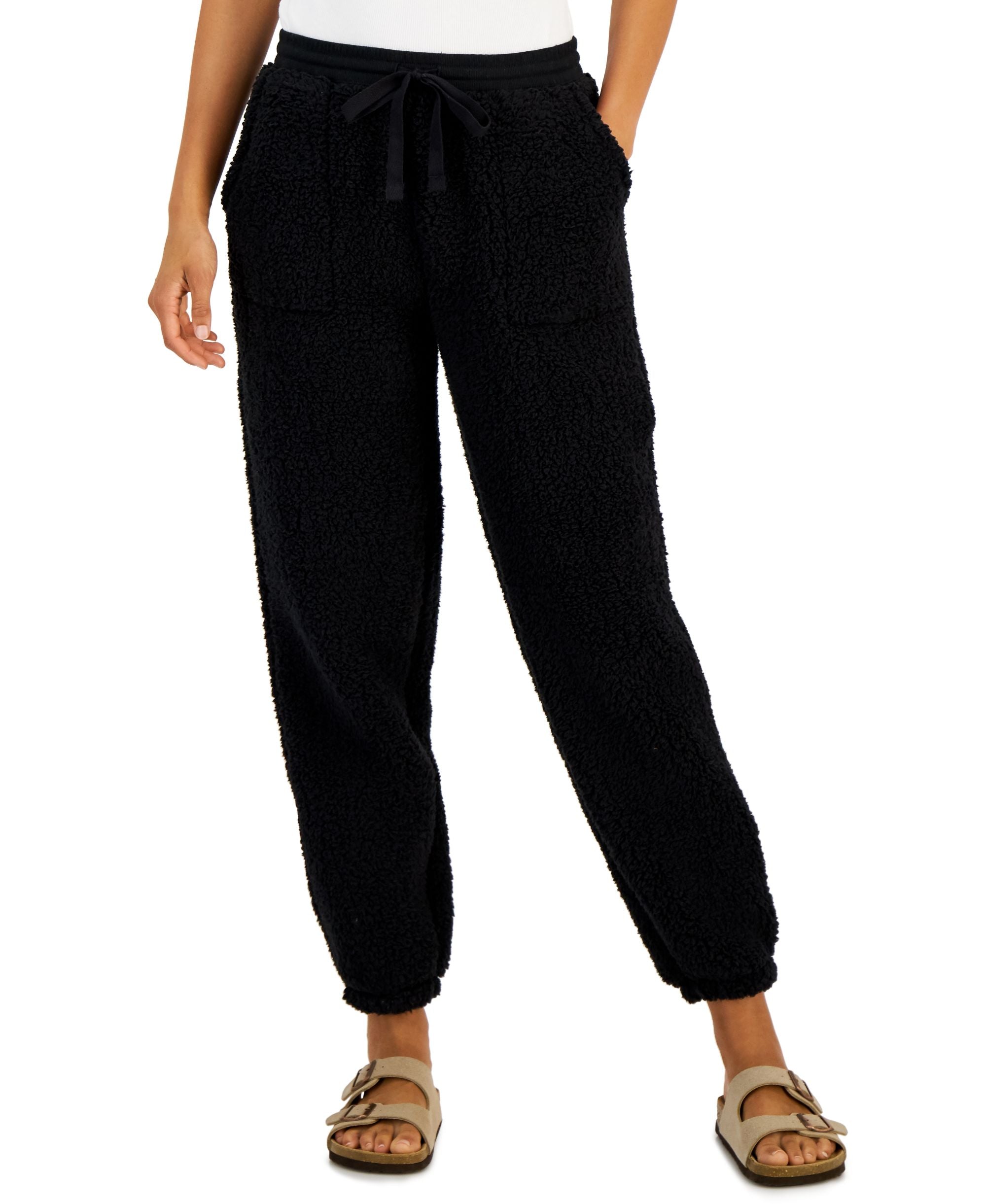 Petite Sherpa Drawstring Pants