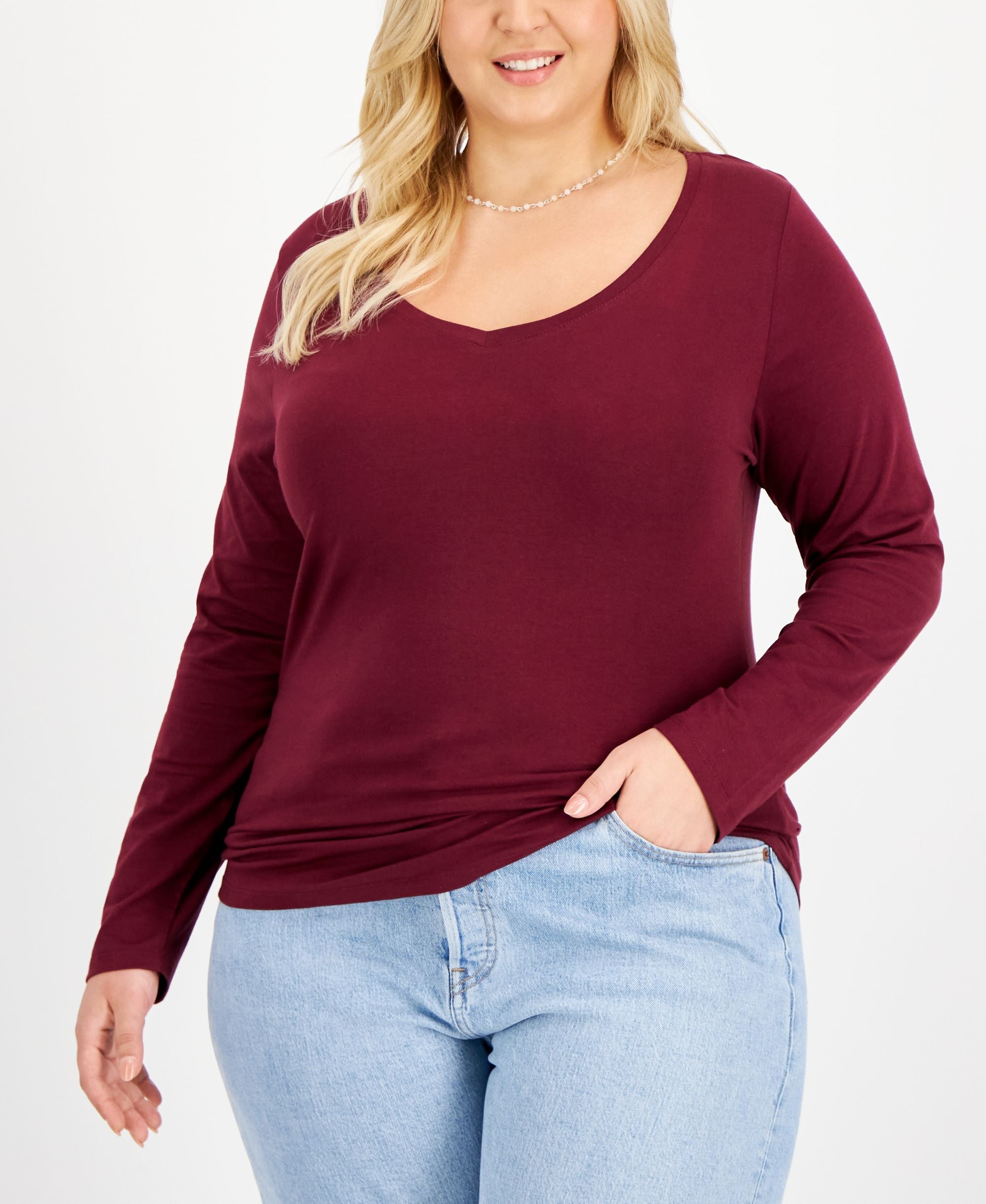 Plus Size V-Neck Top
