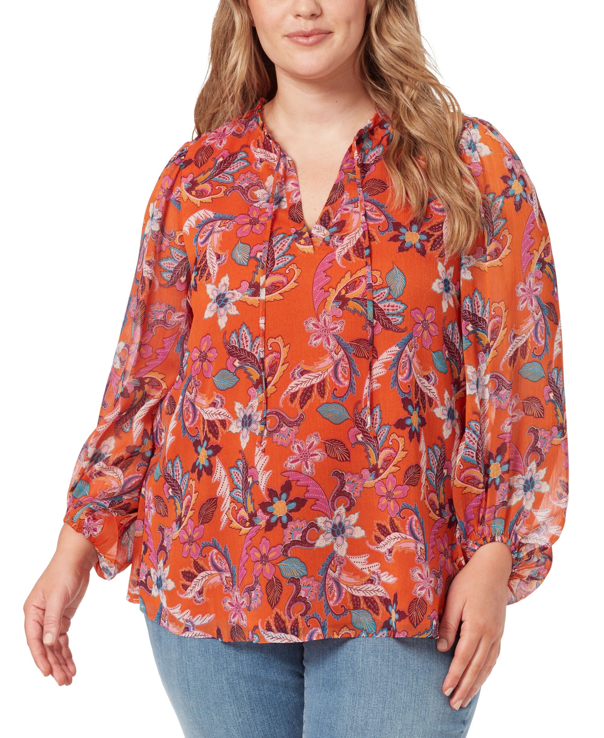 Jessica Simpson Trendy Plus Size Ruby Peasant Top