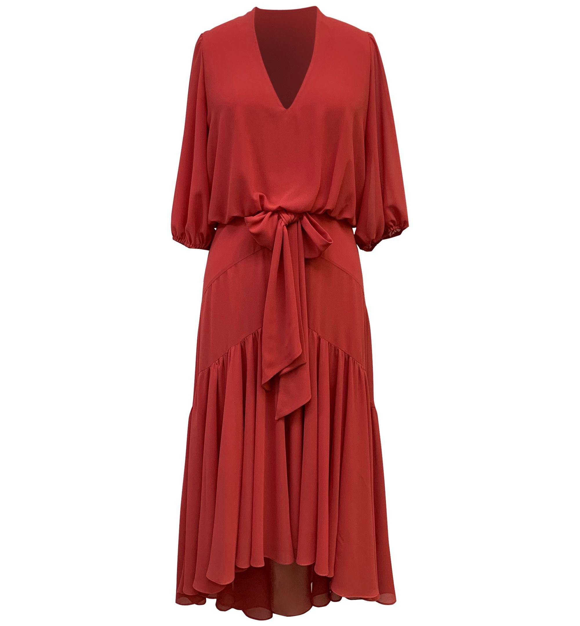 Taylor High Low Chiffon Midi Dress