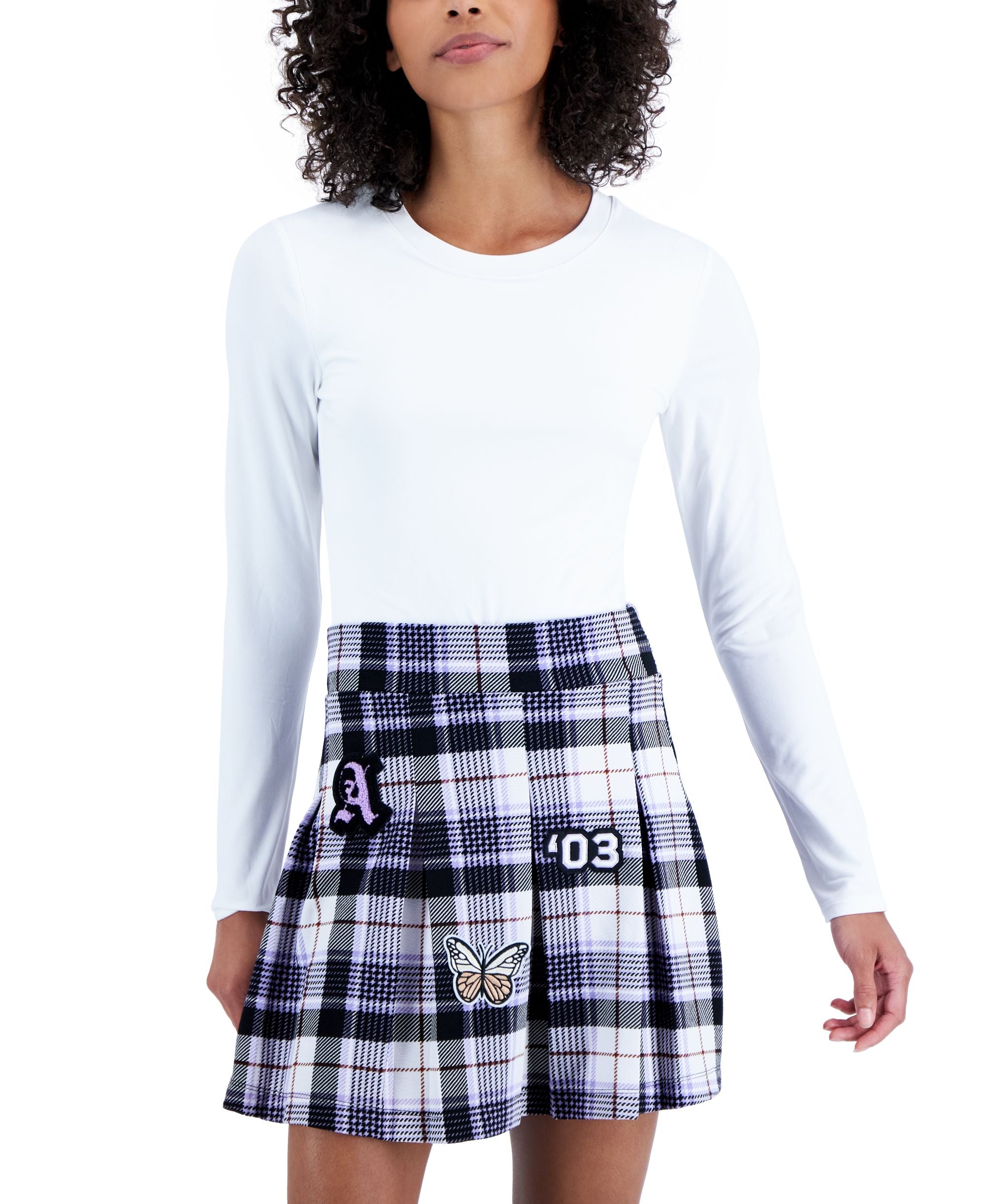 Juniors' Crewneck Long-Sleeve Bodysuit
