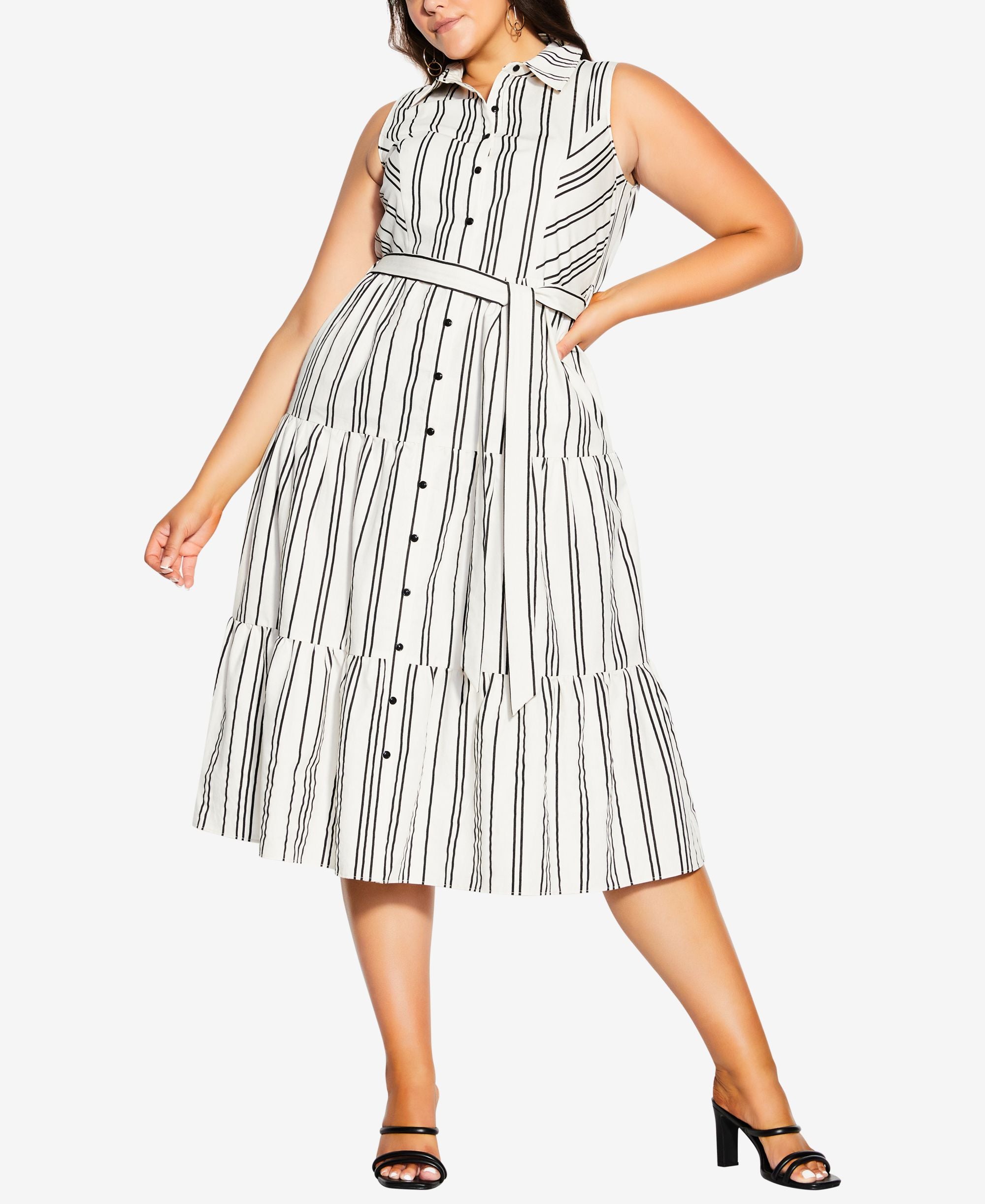 City Chic Trendy Plus Size In Stripe Dress