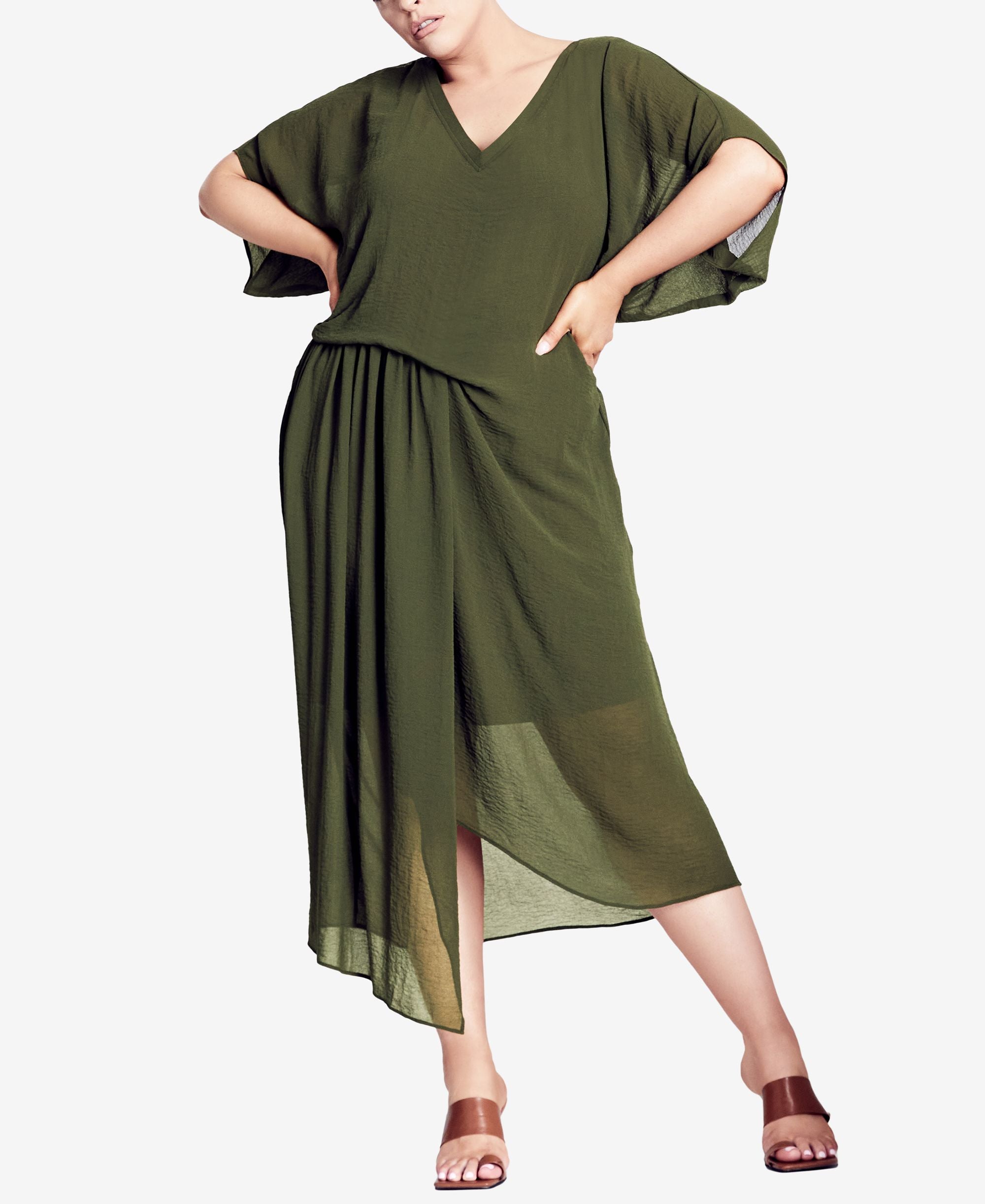 City Chic Trendy Plus Size Delray Drape Dress