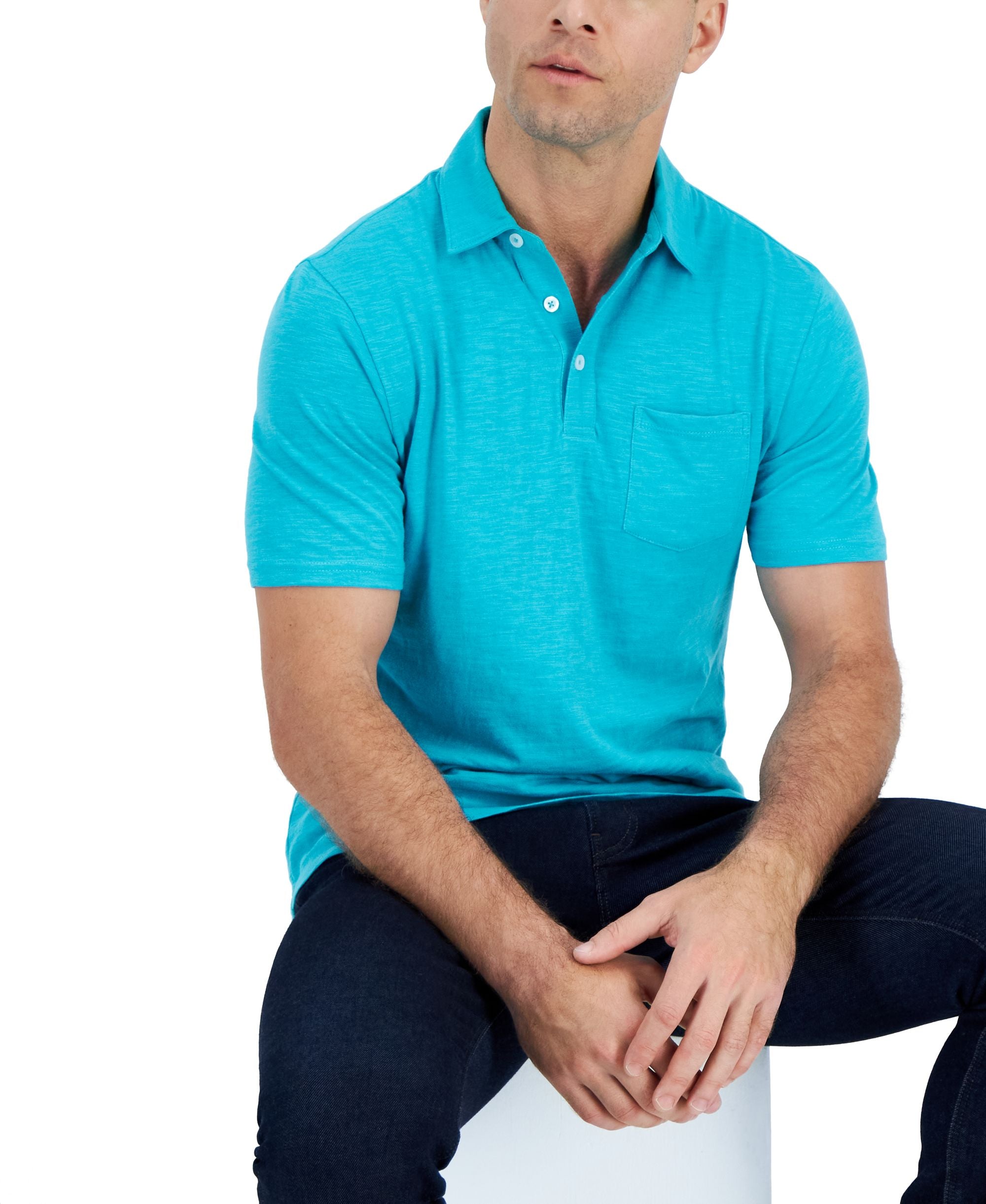 Men's Regular-Fit Textured Polo Shirt
