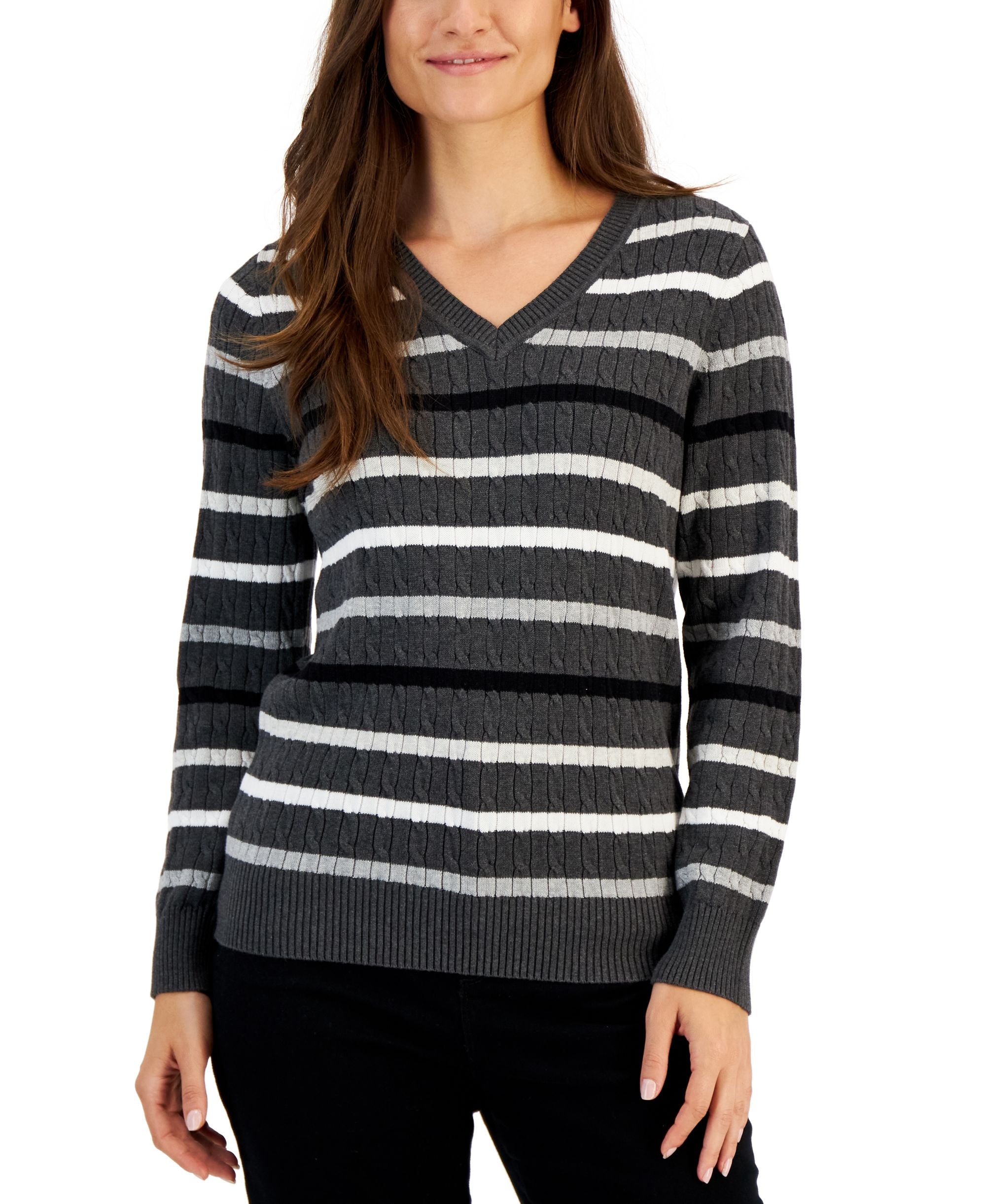 Karen Scott Petite V Neck Allston Sweater