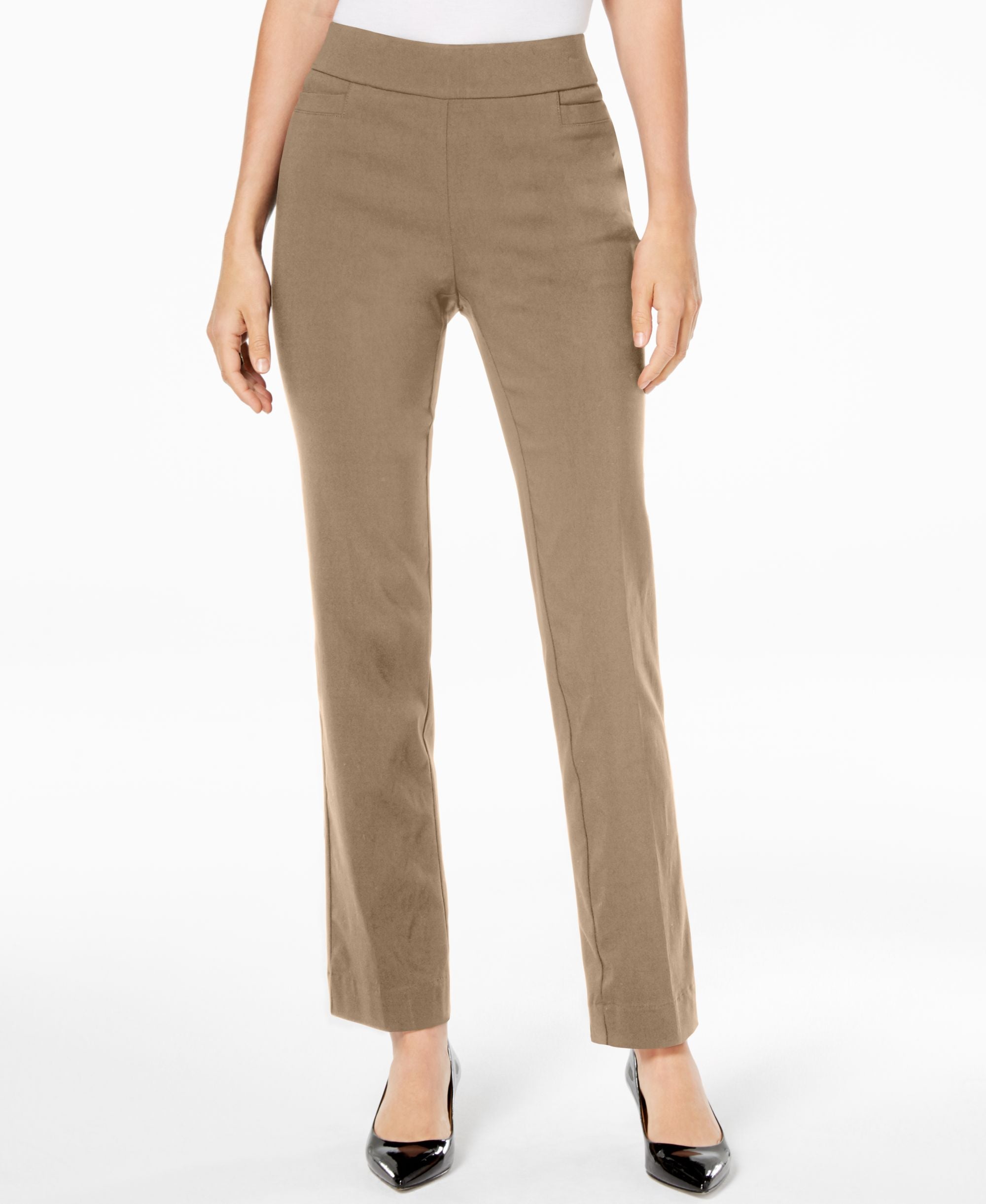Pull-On Tummy Control Straight Leg Pants