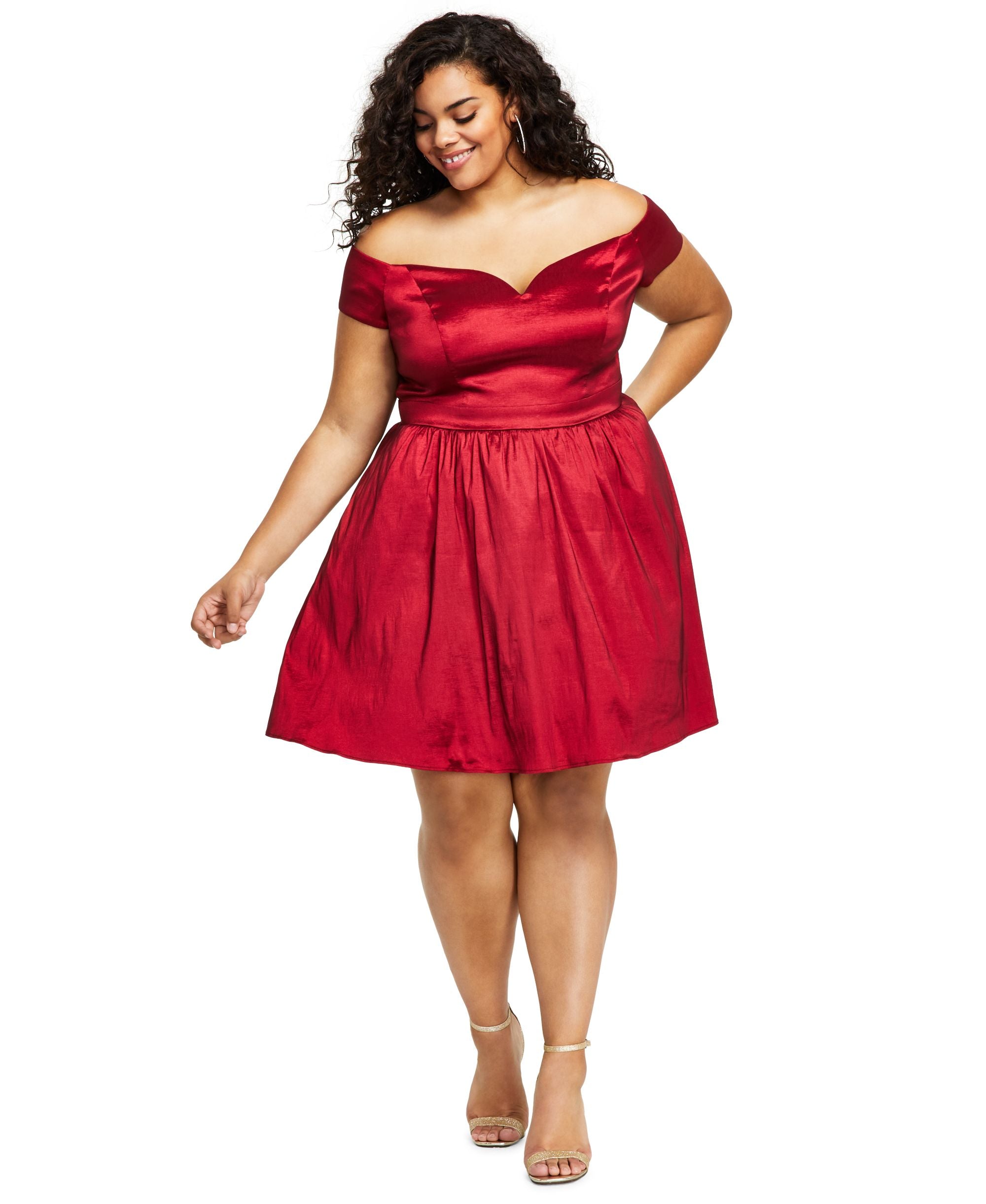B Darlin Trendy Plus Size Sweetheart Neck Fit Flare Dress
