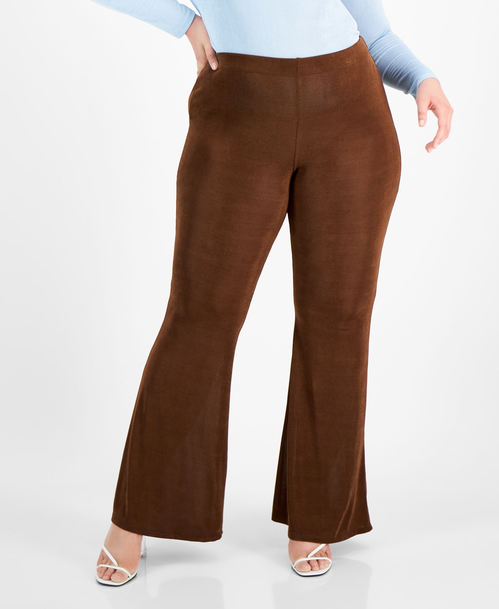 Trendy Plus Size Wide-Leg Slink Pants