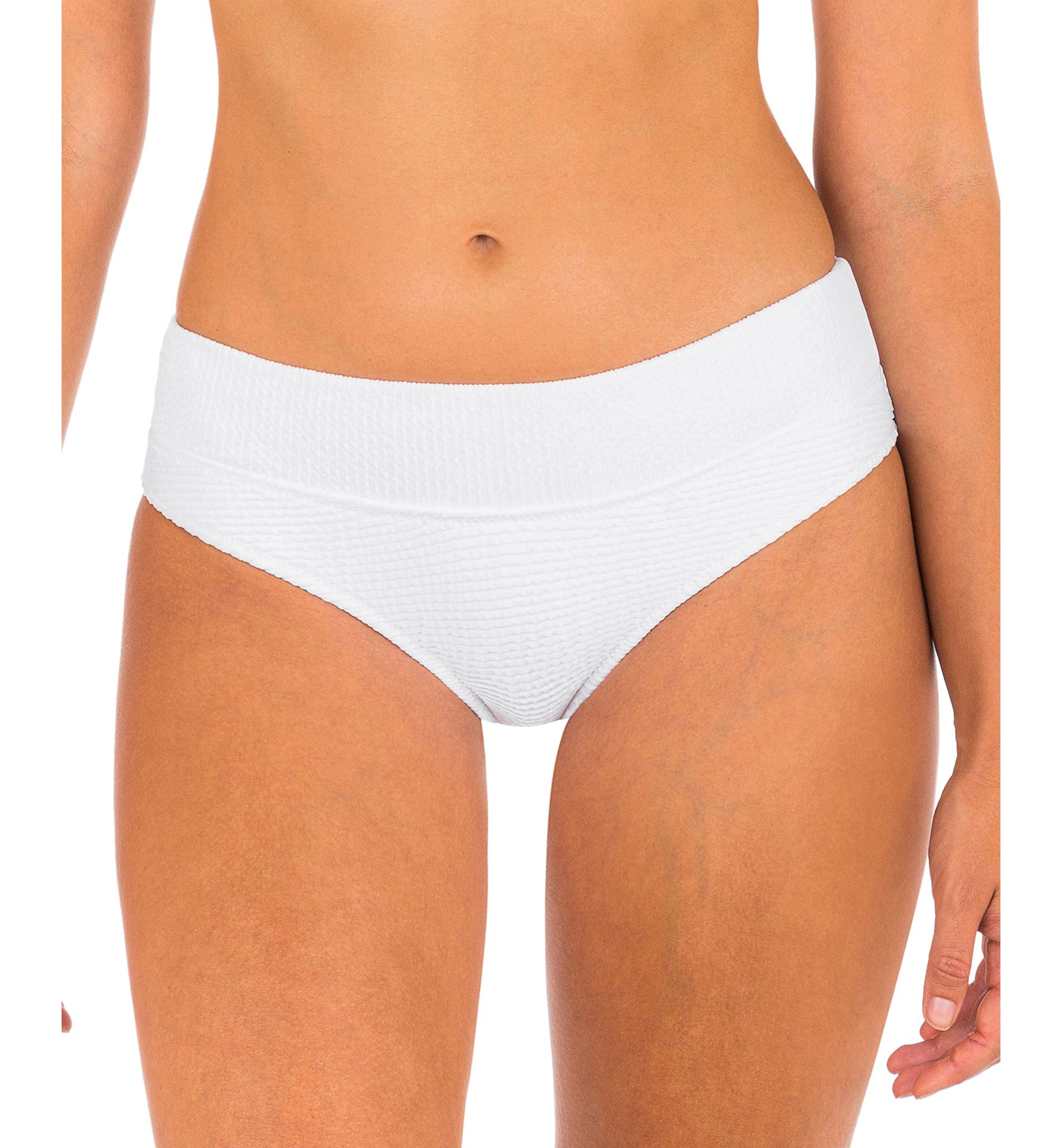 Juniors' Textured Beach Moderate Cut Hipster Bottoms