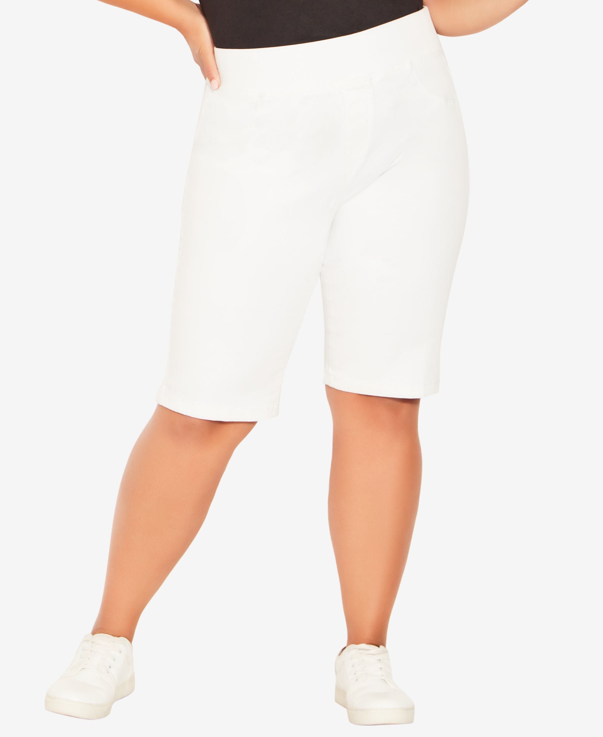 Avenue Plus Size Butter Denim Pull On Shorts